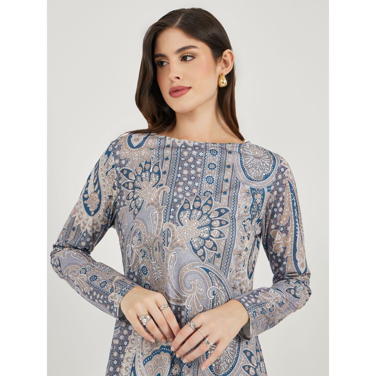 فستان طويل مطبع بالكامل بأكمام طويلة-women-clothing-dresses-image-4