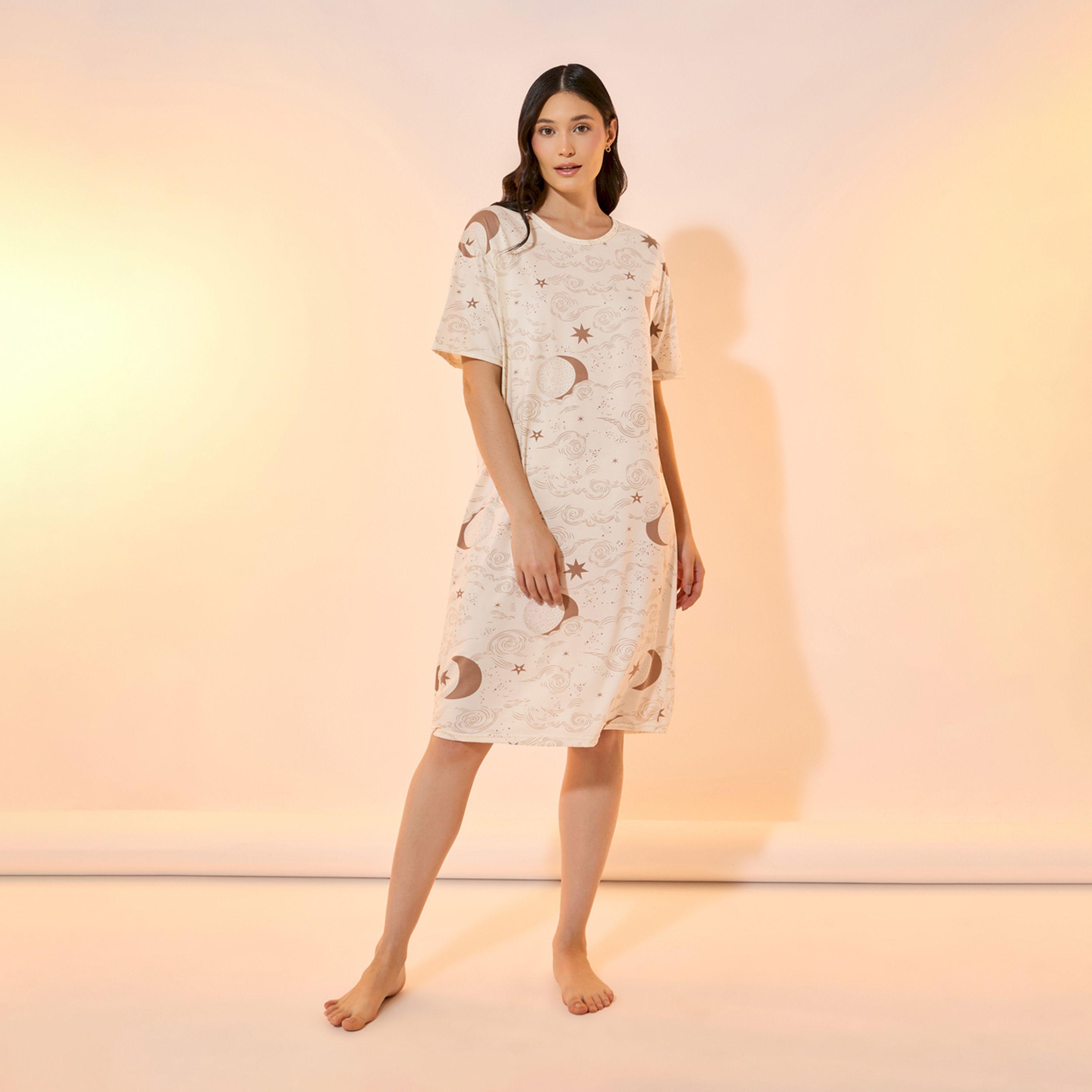 قميص نوم بطبعات هلال ونجوم-women-clothing-nightwear-nighties-image-1