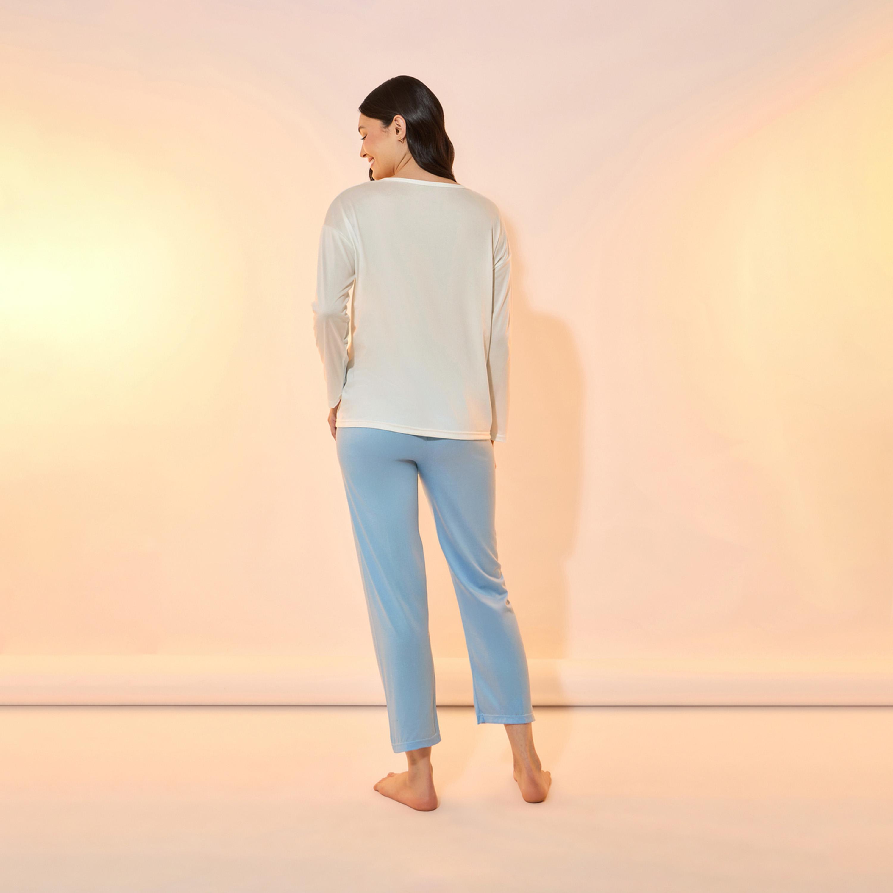 Take Two Ombre Bear Print Long Sleeve T-Shirt and Pyjama Set-women-clothing-nightwear-pyjamas-longsets-image-5