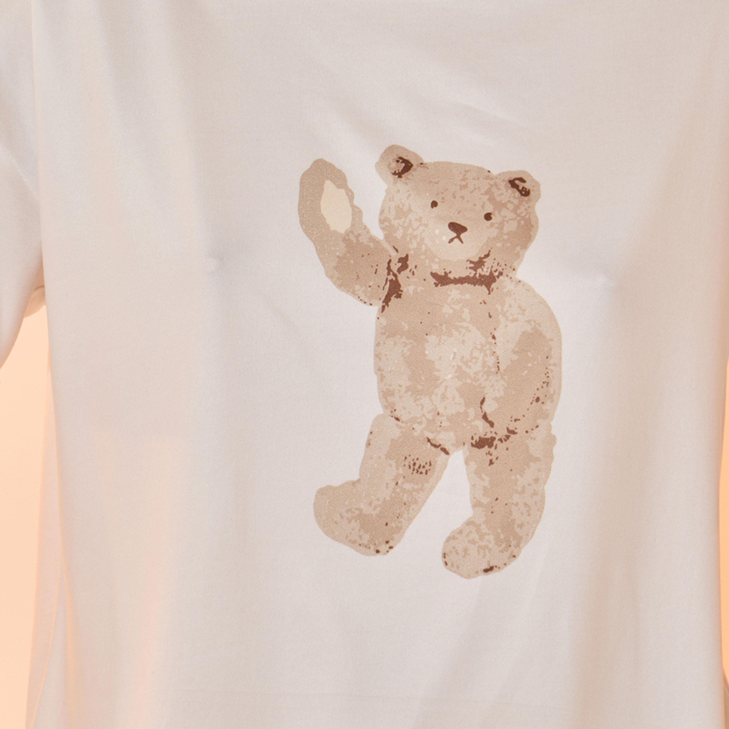Take Two Bear Print Short Sleeves T-Shirt and Pyjama Set-women-clothing-nightwear-pyjamas-longsets-image-3