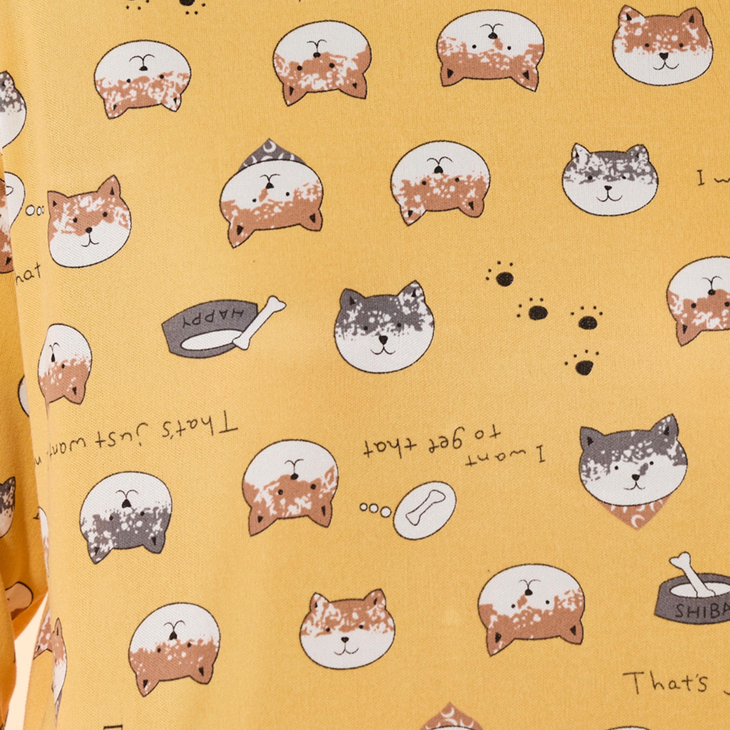 Take Two All Over Cat Print Long Sleeve T-Shirt and Pyjama Set-women-clothing-nightwear-pyjamas-longsets-image-3