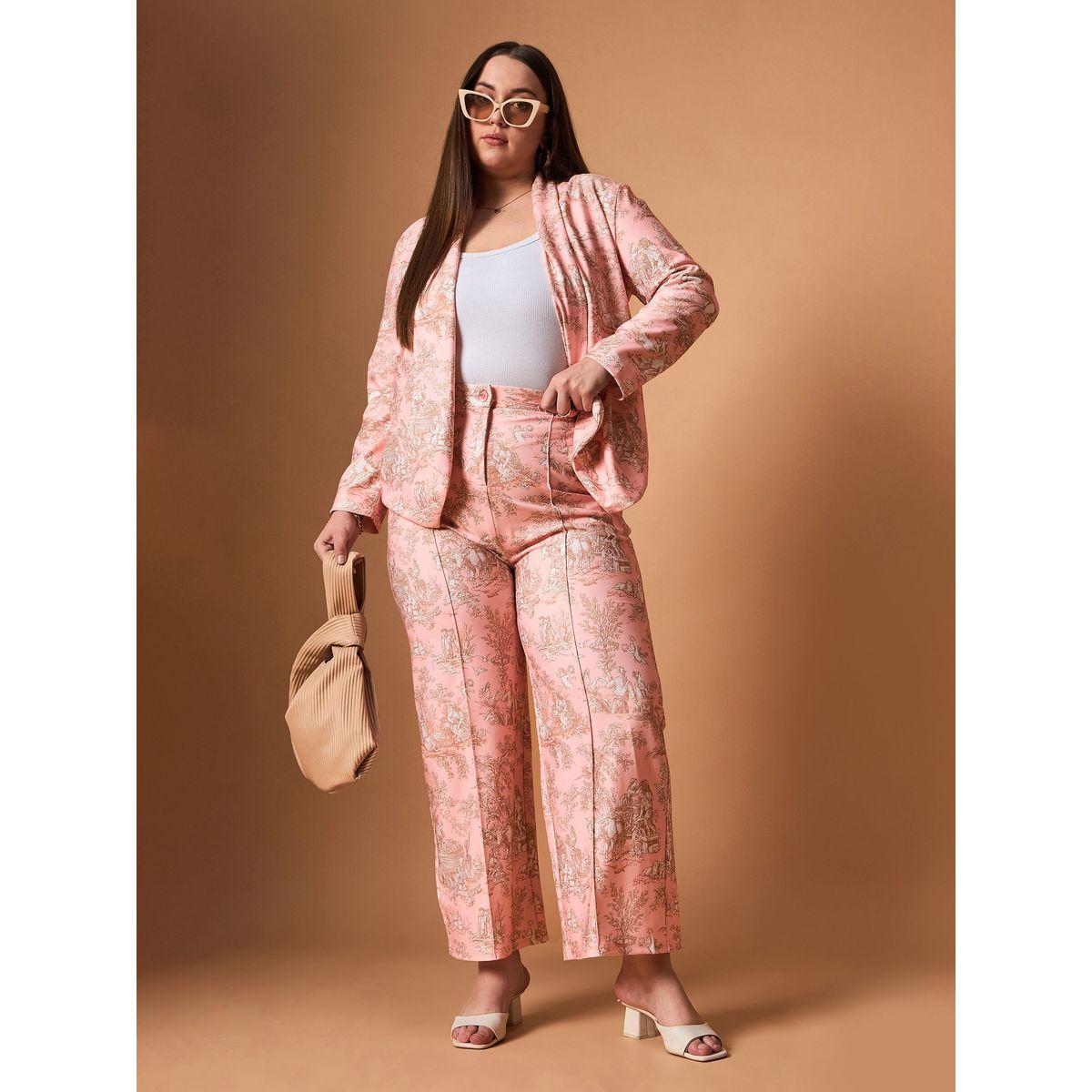 مجموعة من بنطال وبليزر بمقاس كبير وياقة شال ساسافراس × ستايلي-women-clothing-dresses-image-1