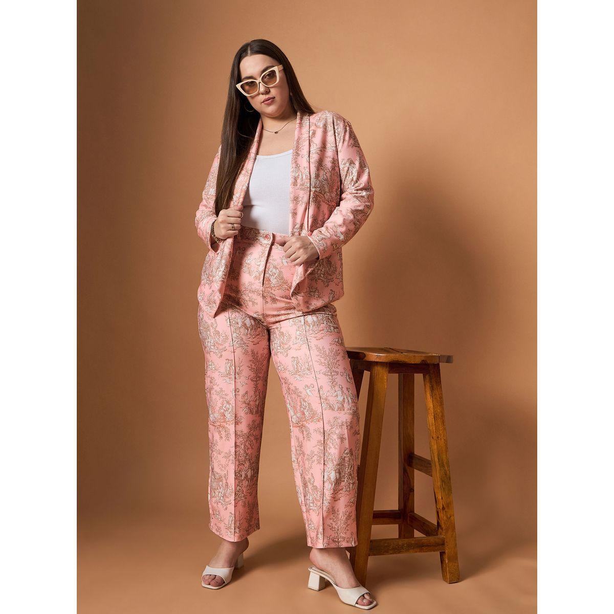 مجموعة من بنطال وبليزر بمقاس كبير وياقة شال ساسافراس × ستايلي-women-clothing-dresses-image-2