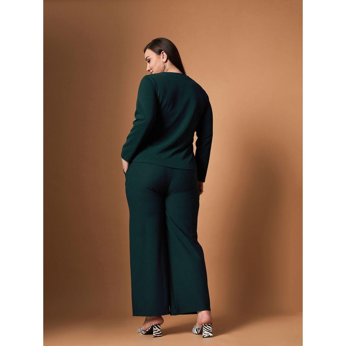 Sassafras X Styli  Plus Size Solid Front Button Top and Straight Pants Set-women-clothing-dresses-image-6