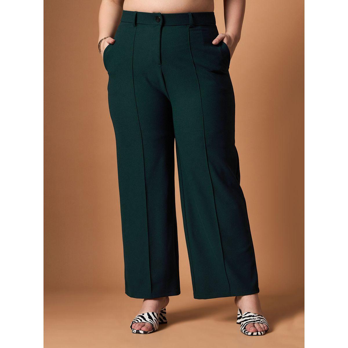 مجموعة من بنطال وبلوزة سادة بمقاس كبير وأزرار ساسافراس × ستايلي-women-clothing-dresses-image-1