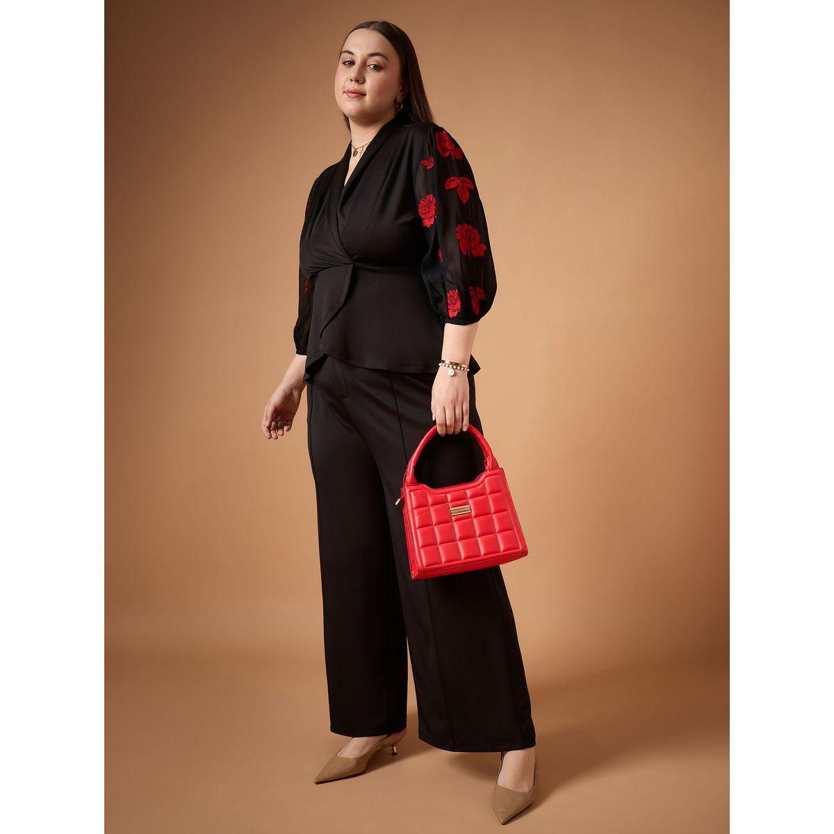 Sassafras X Styli  Plus Size Embroidered Sleeves Top and Straight Pants Set-women-clothing-dresses-image-1