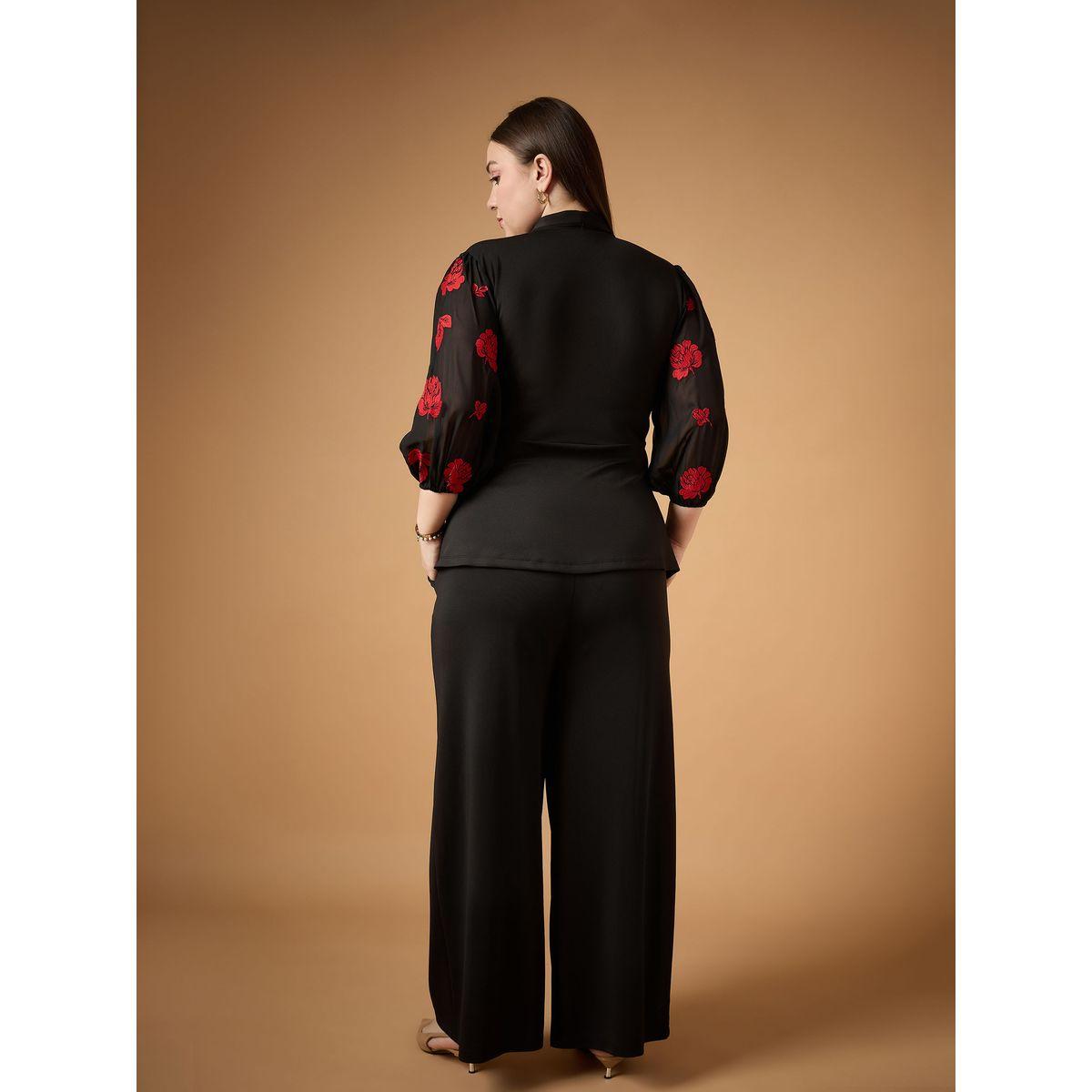 مجموعة من بنطال وبلوزة بمقاس كبير ساسافراس × ستايلي-women-clothing-dresses-image-6