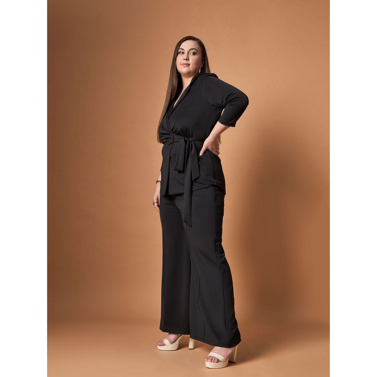 مجموعة من بنطال وبلوزة بمقاس كبير مع أربطة ساسافراس × ستايلي-women-clothing-dresses-image-3