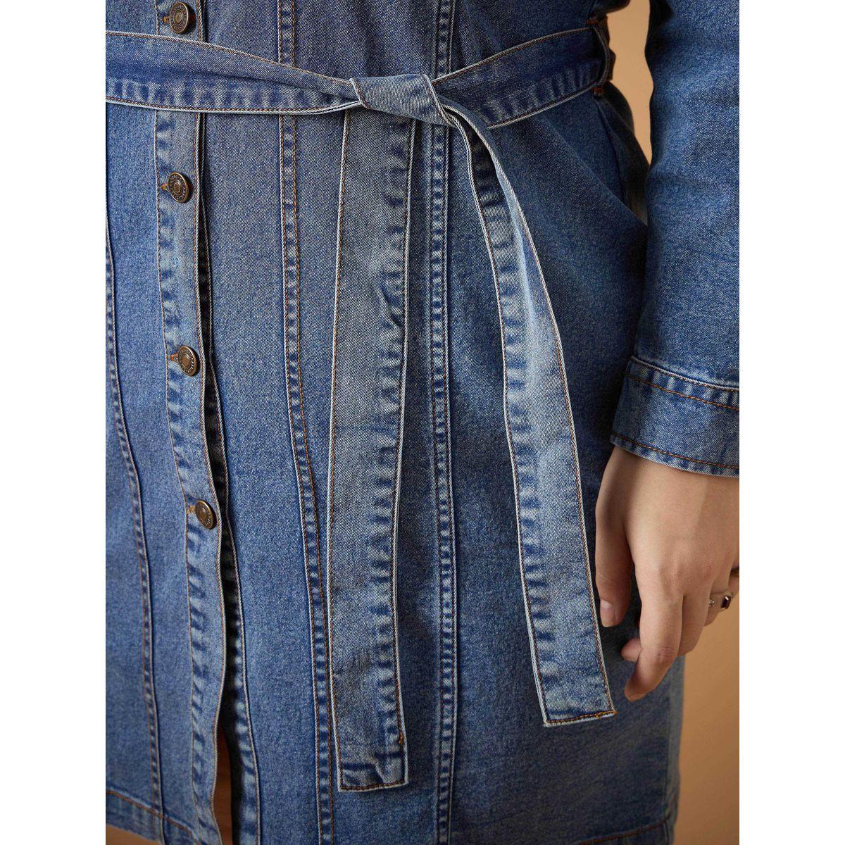 فستان قصير بمقاس كبير بنمط قميص ساسافراس × ستايلي-women-clothing-dresses-image-5