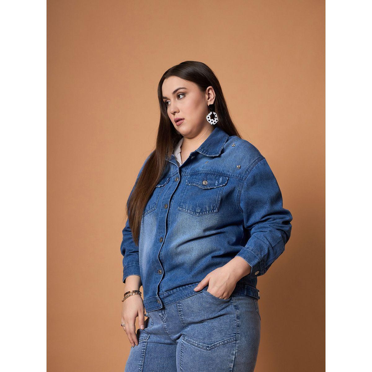 جاكيت دنيم بمقاس كبير وتفاصيل جيوب ساسافراس × ستايلي-women-winterwear-coatsandjackets-jackets-image-4