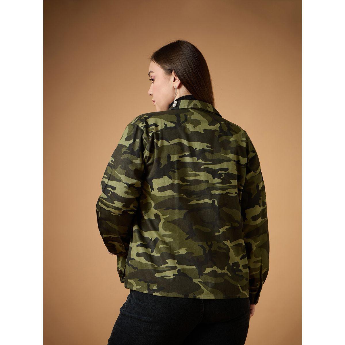 Sassafras X Styli  Plus Size Camouflage Print Multi Pocket Twill Shacket-women-winterwear-coatsandjackets-jackets-image-5
