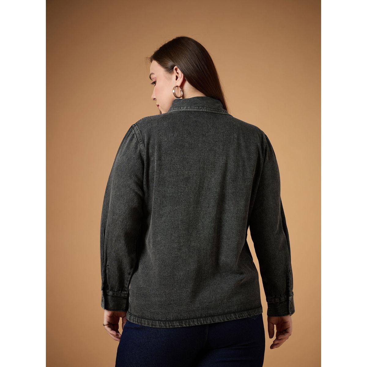 شاكيت دنيم بمقاس كبير وتفاصيل مشطوفة ساسافراس × ستايلي-women-winterwear-coatsandjackets-jackets-image-5
