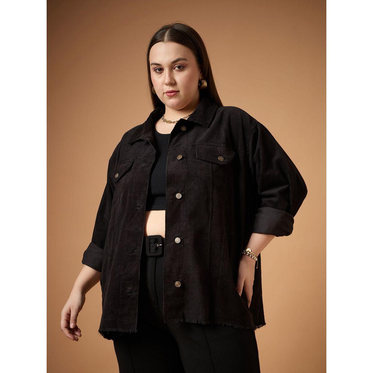 شاكيت كوردروي بمقاس كبير وتفاصيل جيوب ساسافراس × ستايلي-women-winterwear-coatsandjackets-jackets-image-1