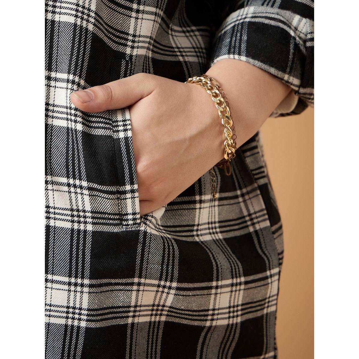 Sassafras X Styli  Plus Size Flannel Checked Regular Fit Buttoned Shacket-women-winterwear-coatsandjackets-jackets-image-7