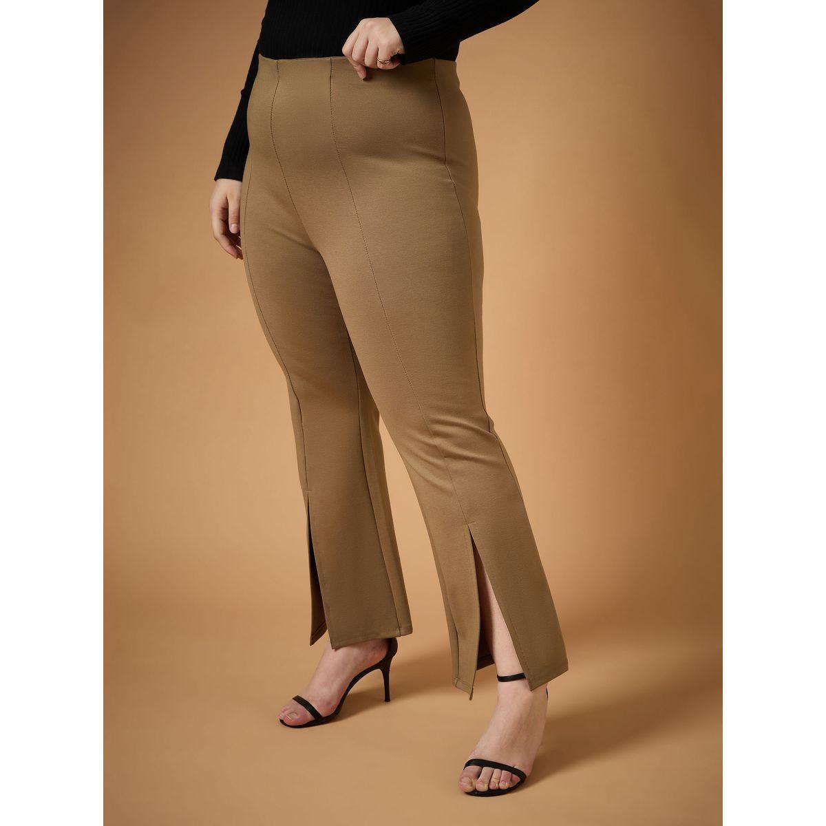 بنطال واسع بمقاس كبير وتفاصيل شق ساسافراس × ستايلي-women-clothing-bottoms-trousers-image-3