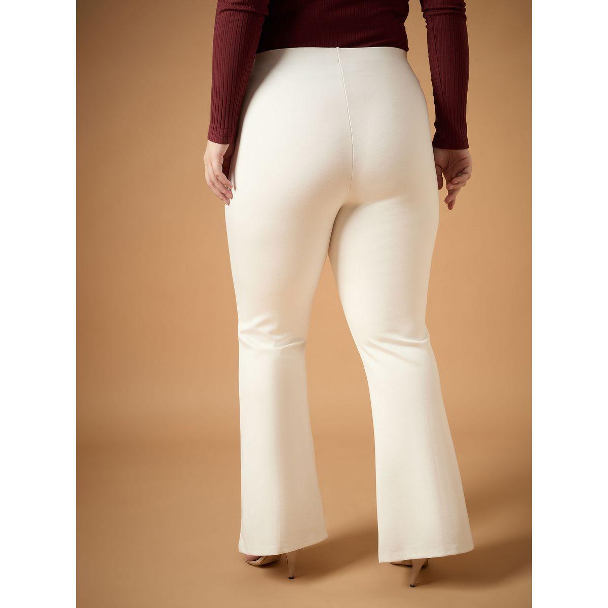Sassafras X Styli  Plus Size Front Slit Detail Flared Pants-women-clothing-bottoms-trousers-image-5