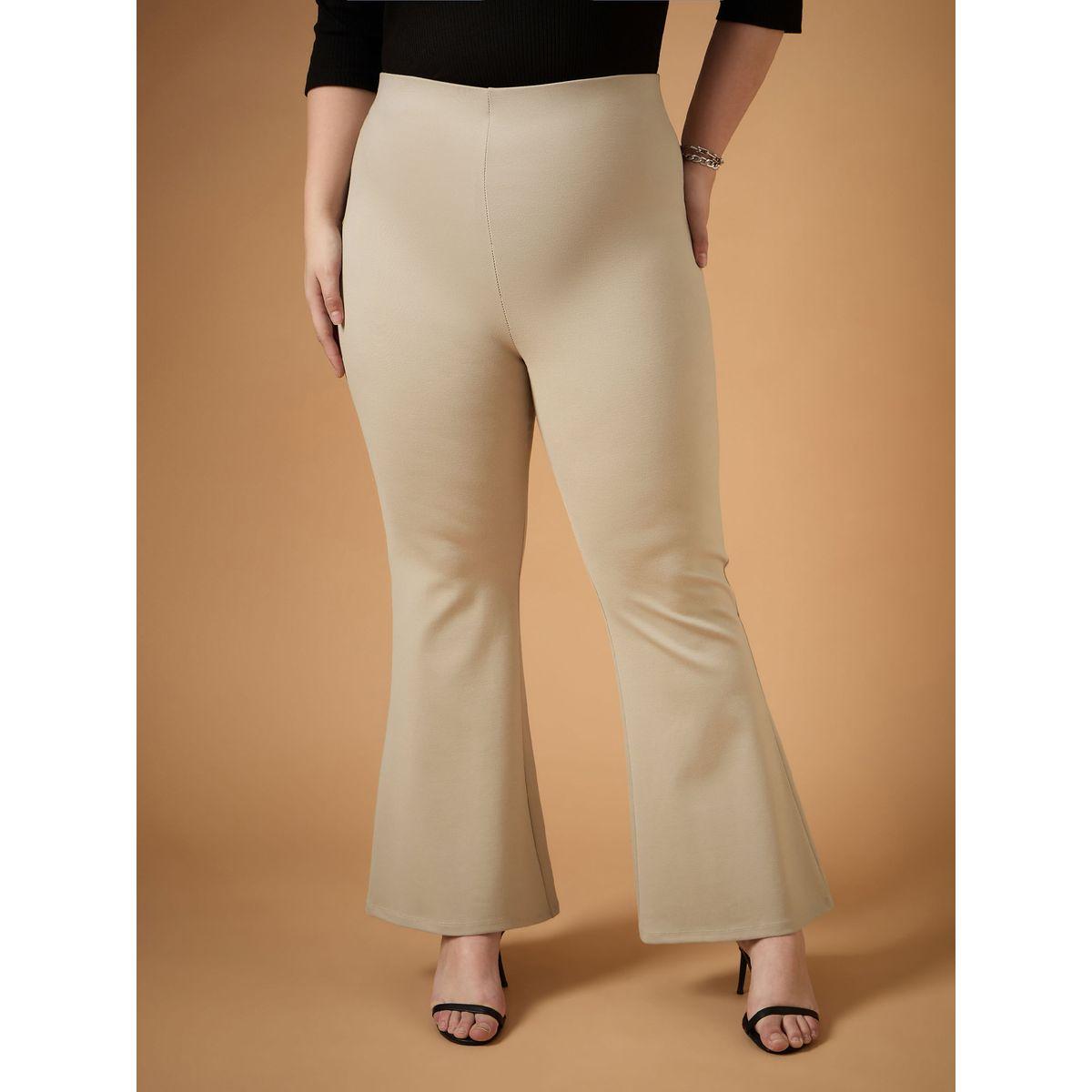 Sassafras X Styli  Plus Size Solid Flared Pants-women-clothing-bottoms-trousers-image-1