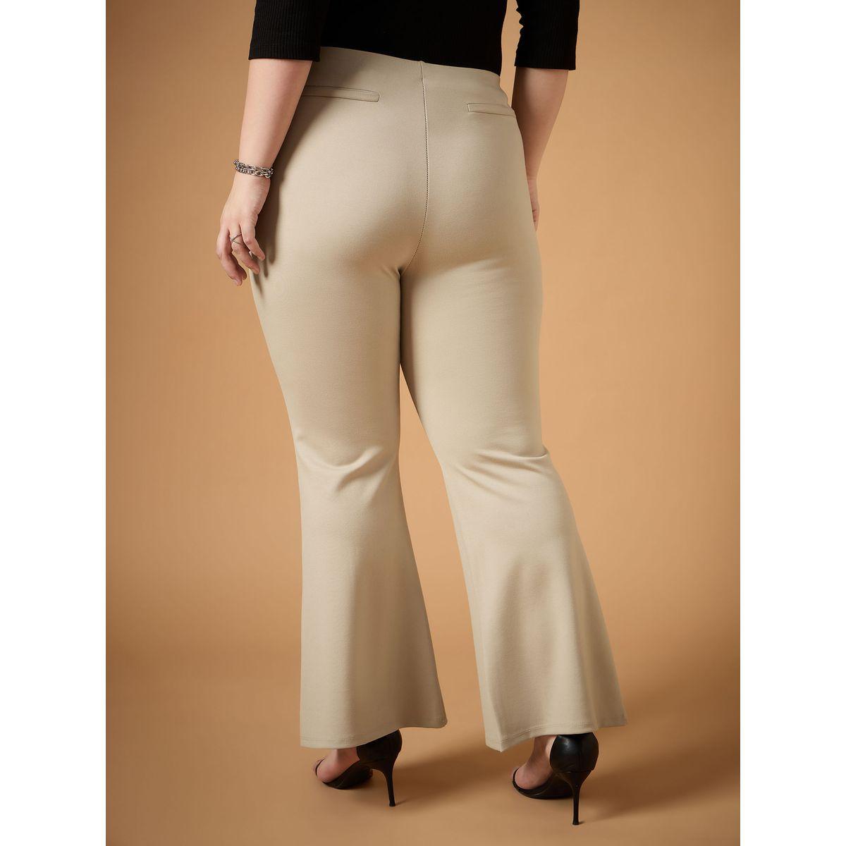 Sassafras X Styli  Plus Size Solid Flared Pants-women-clothing-bottoms-trousers-image-5