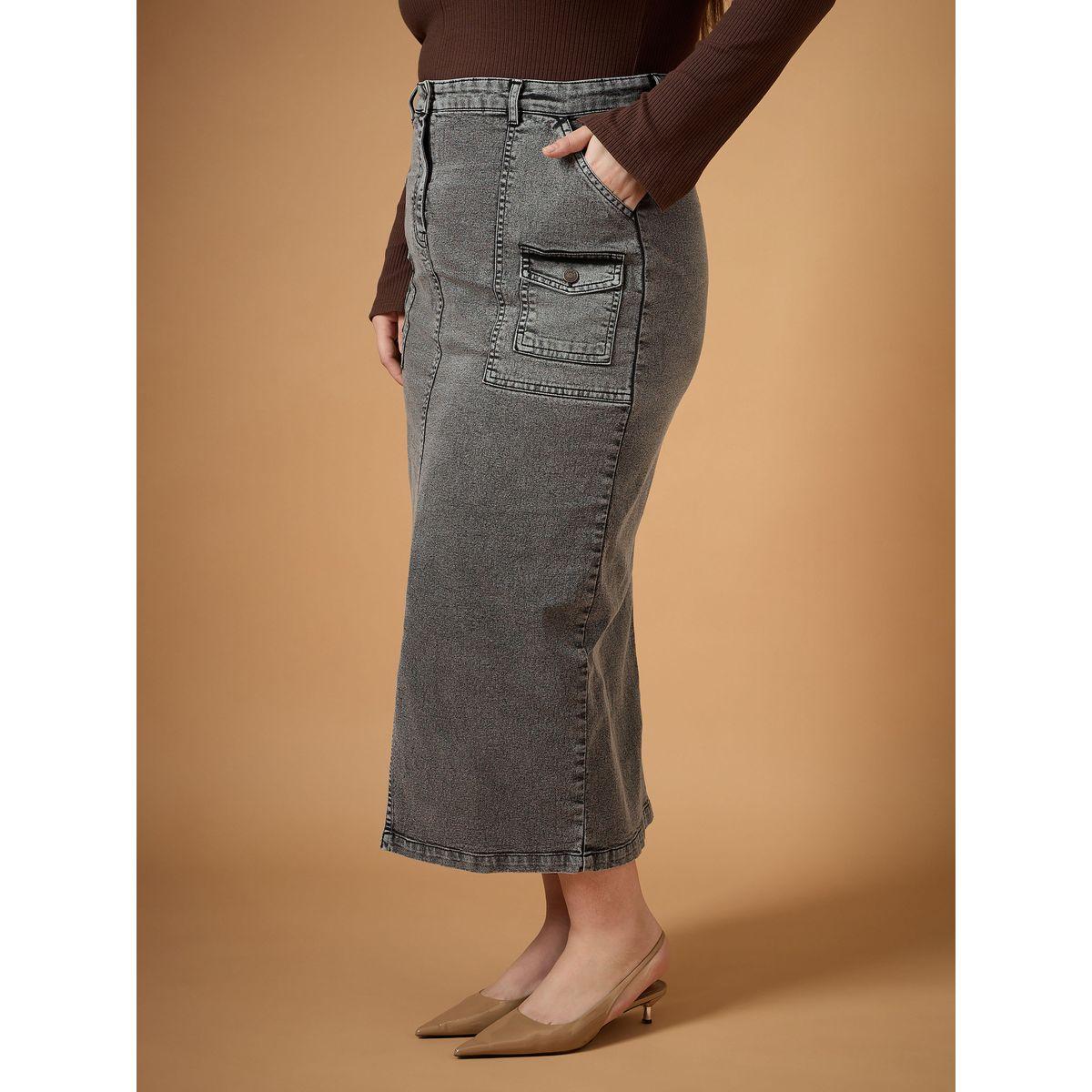 Sassafras X Styli  Plus Size Acid Wash Front Slit Midi Skirt-women-clothing-bottoms-skirts-image-3