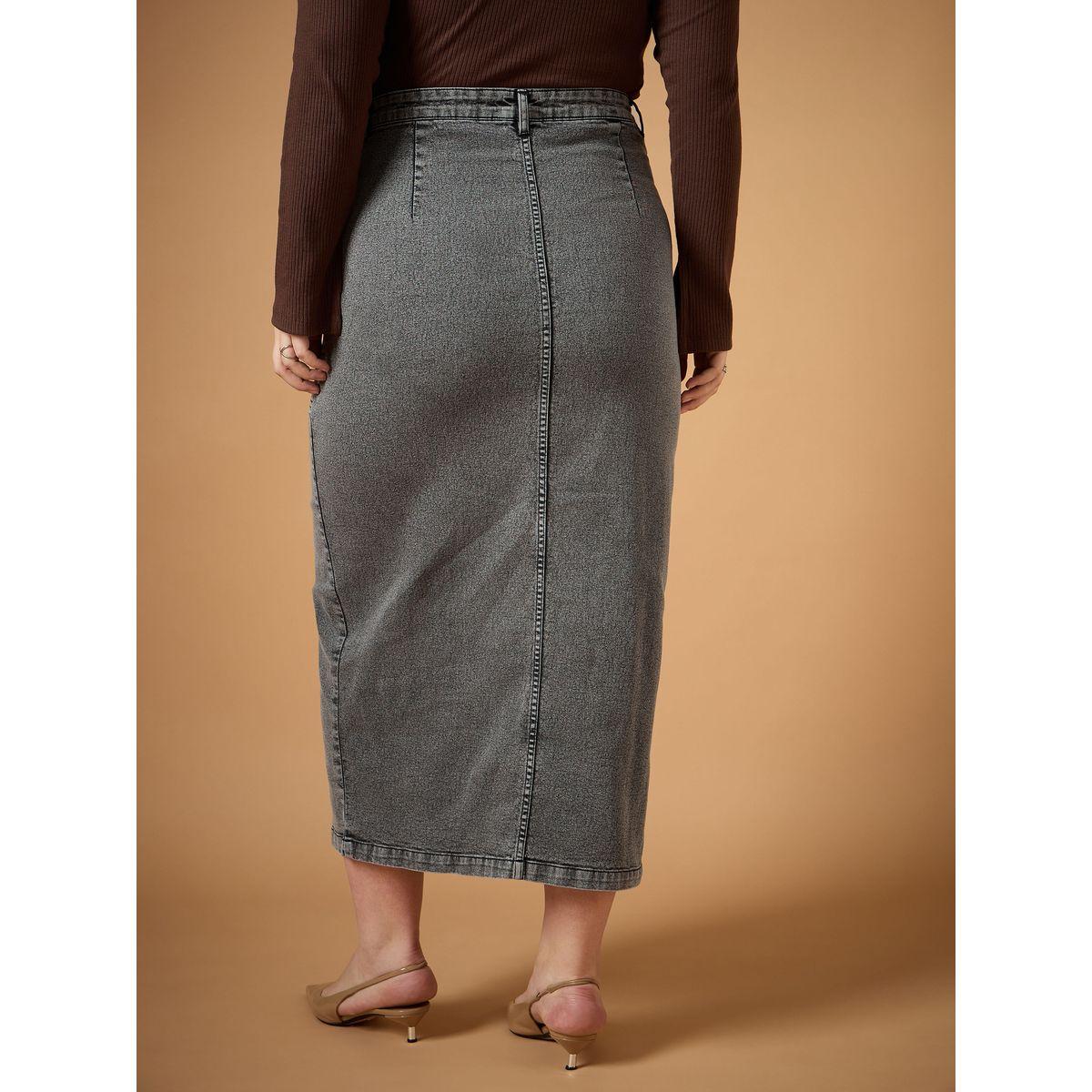 Sassafras X Styli  Plus Size Acid Wash Front Slit Midi Skirt-women-clothing-bottoms-skirts-image-5