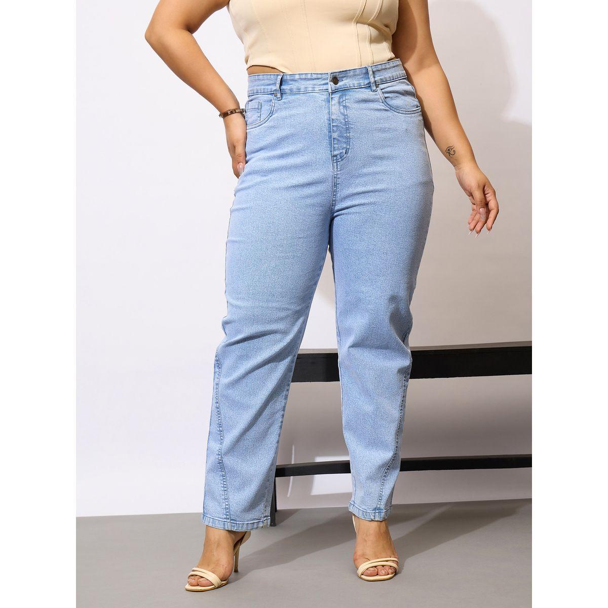 جينز بقصة موم ومقاس كبير ساسافراس × ستايلي-women-clothing-bottoms-jeans-image-2