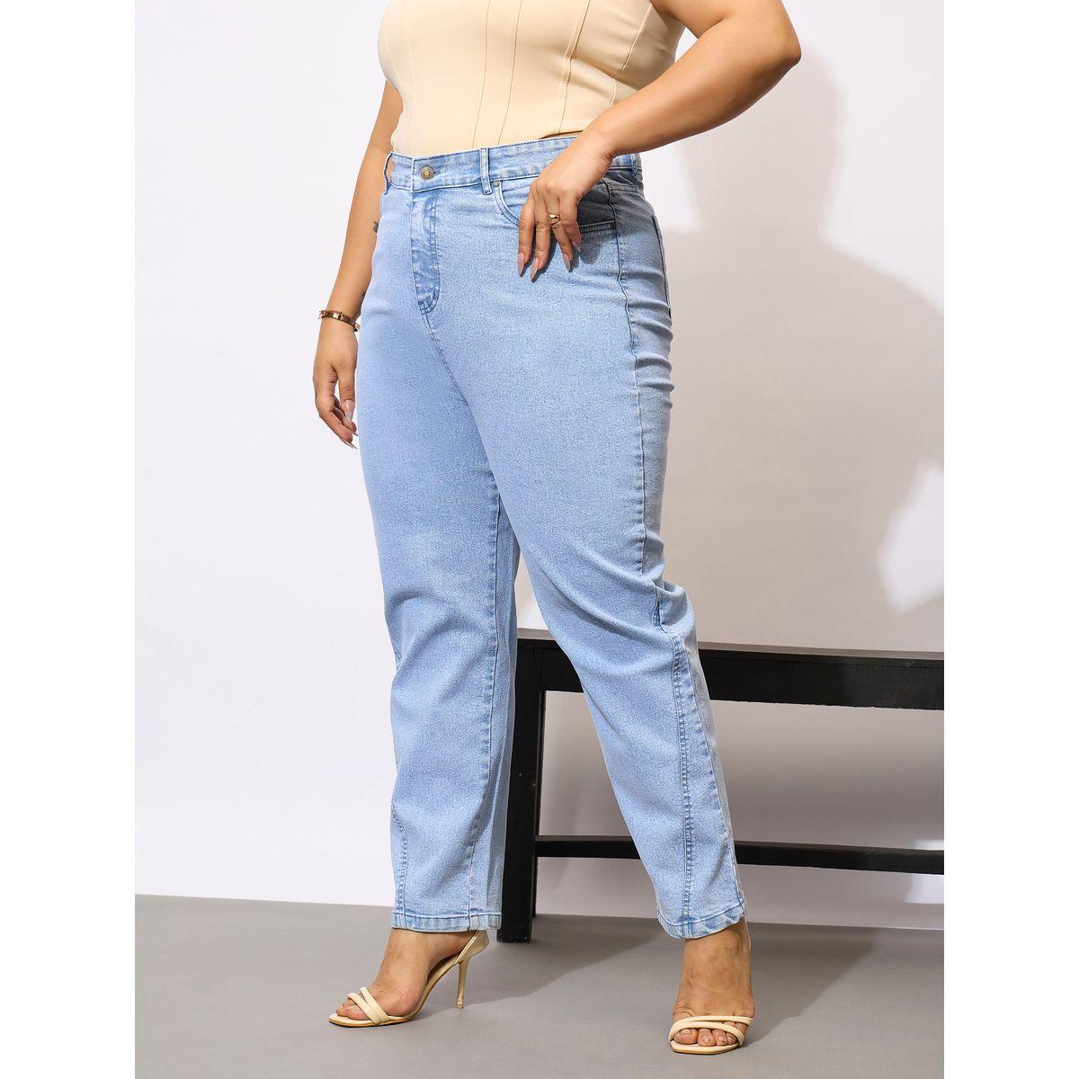 Sassafras X Styli  Plus Size Acid Wash Mom Fit Jeans-women-clothing-bottoms-jeans-image-3