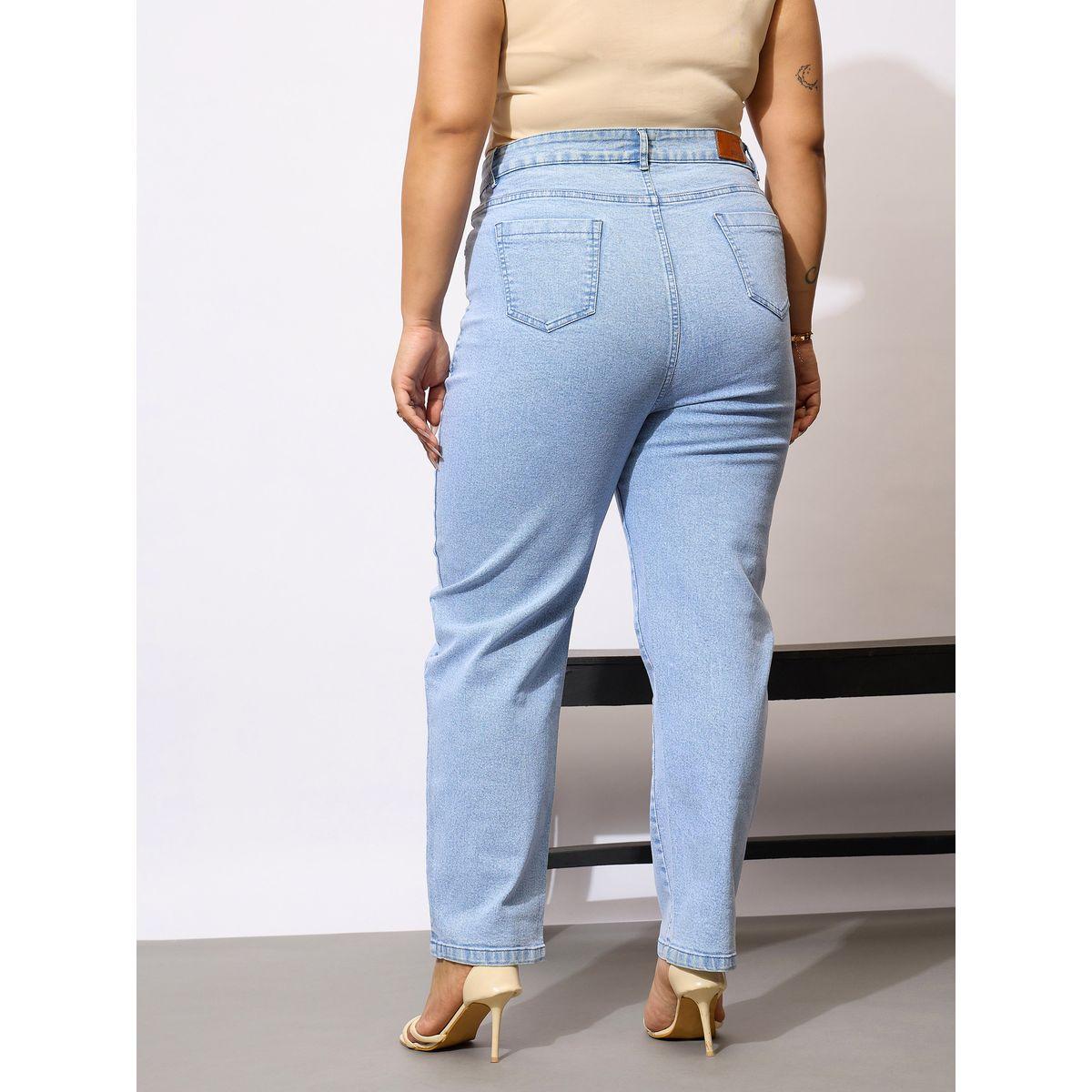 جينز بقصة موم ومقاس كبير ساسافراس × ستايلي-women-clothing-bottoms-jeans-image-5