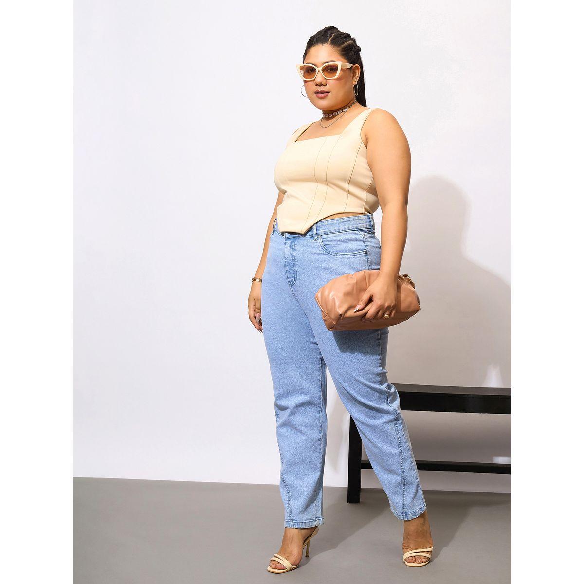 Sassafras X Styli  Plus Size Acid Wash Mom Fit Jeans-women-clothing-bottoms-jeans-image-7