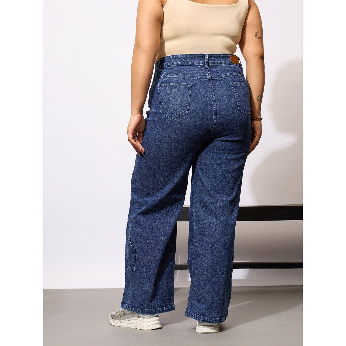 Sassafras X Styli  Plus Size Acid Wash Straight Fit Jeans with Pockets Details-women-clothing-bottoms-jeans-image-5