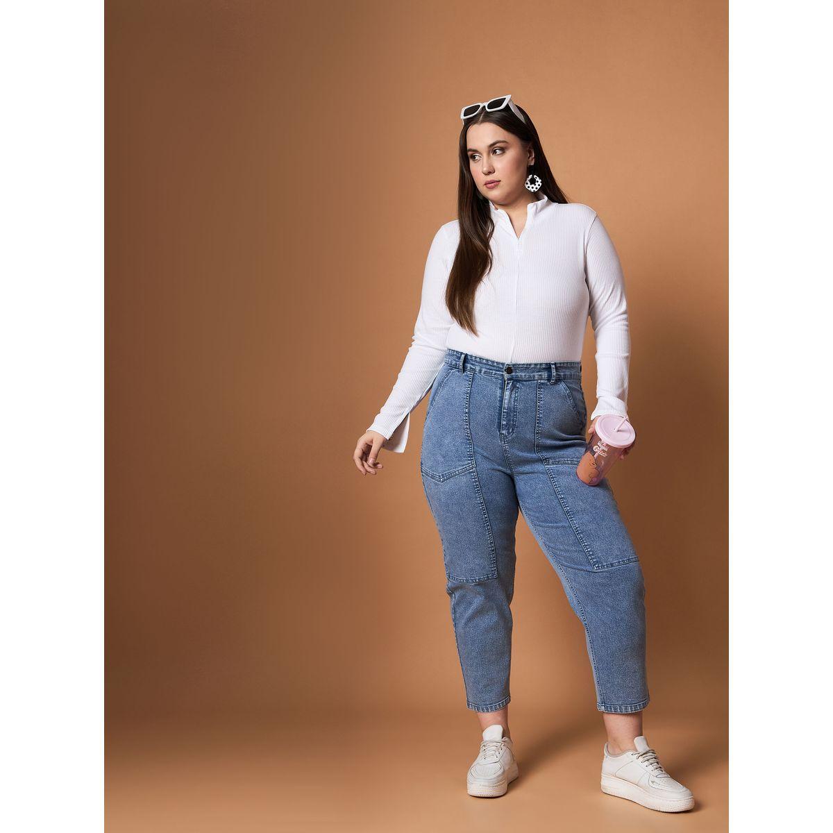 Sassafras X Styli  Plus Size Rib Knit Front Zipper High Neck Top-women-clothing-tshirts-image-6