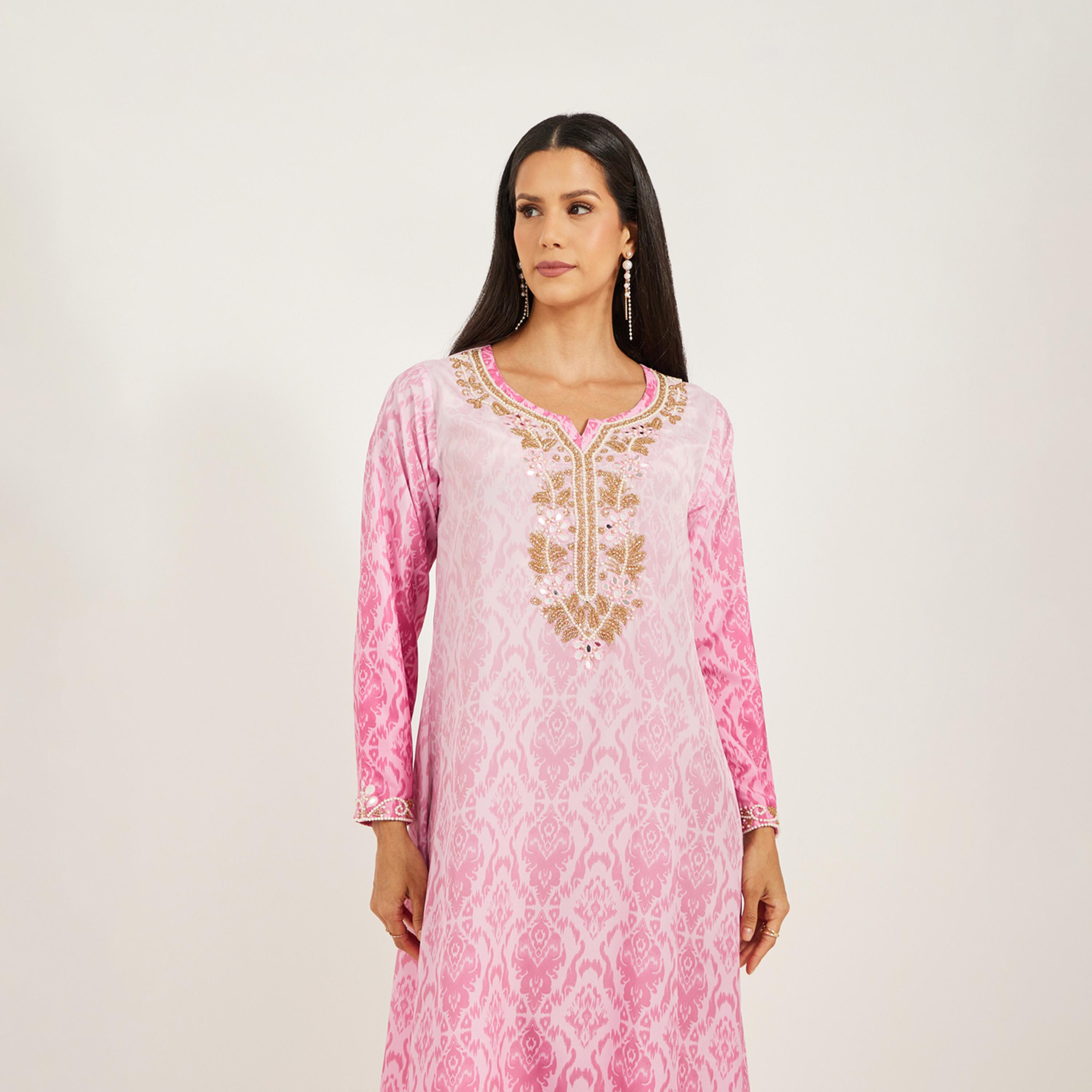 Maxim Creation X Styli Shaded Kaftan With Handwork-women-arabicclothing-kaftan-image-3