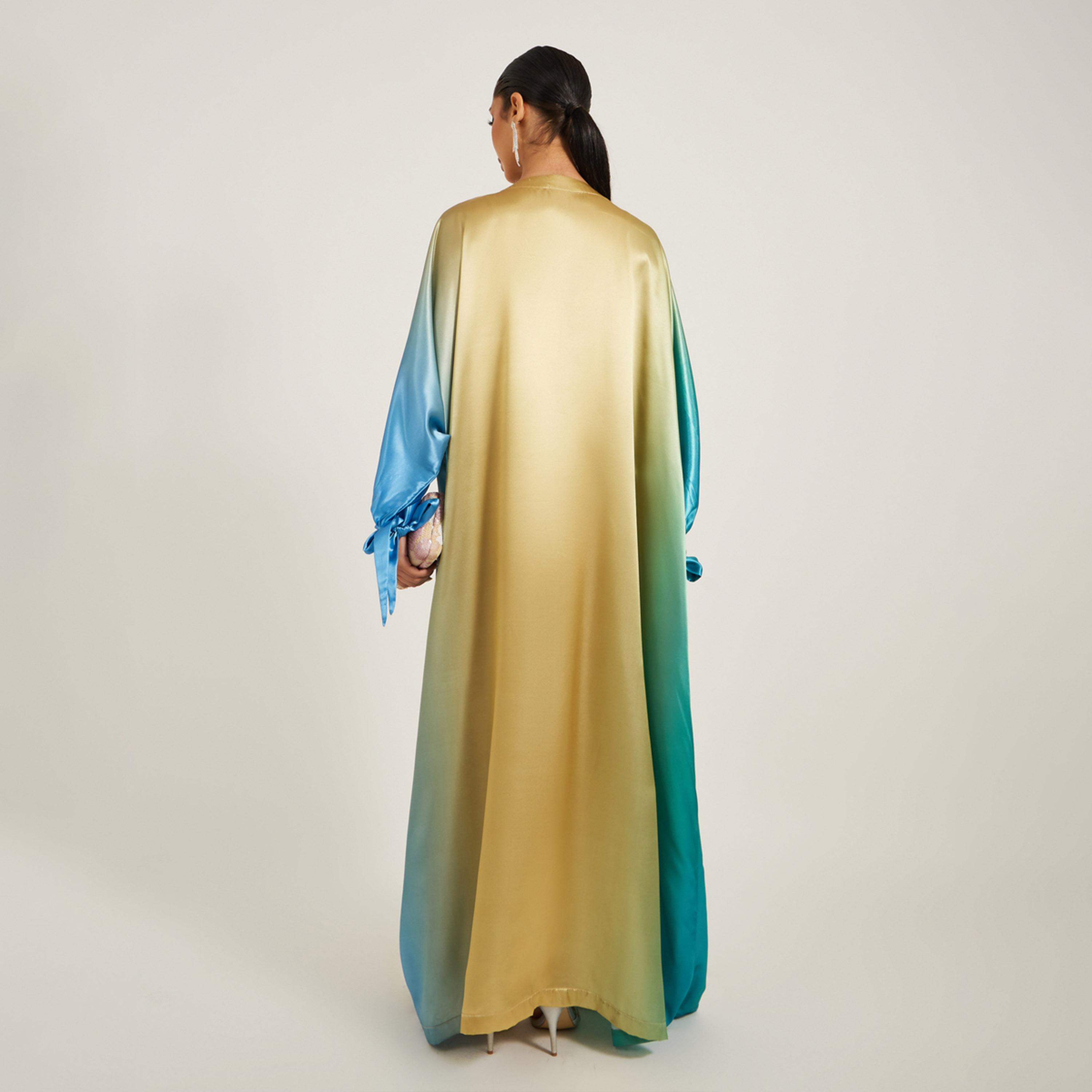 ماكسيم كريشن × ستايلي-  جلابية مطرزة بتفاصيل متدرجة-women-arabicclothing-kaftan-image-6