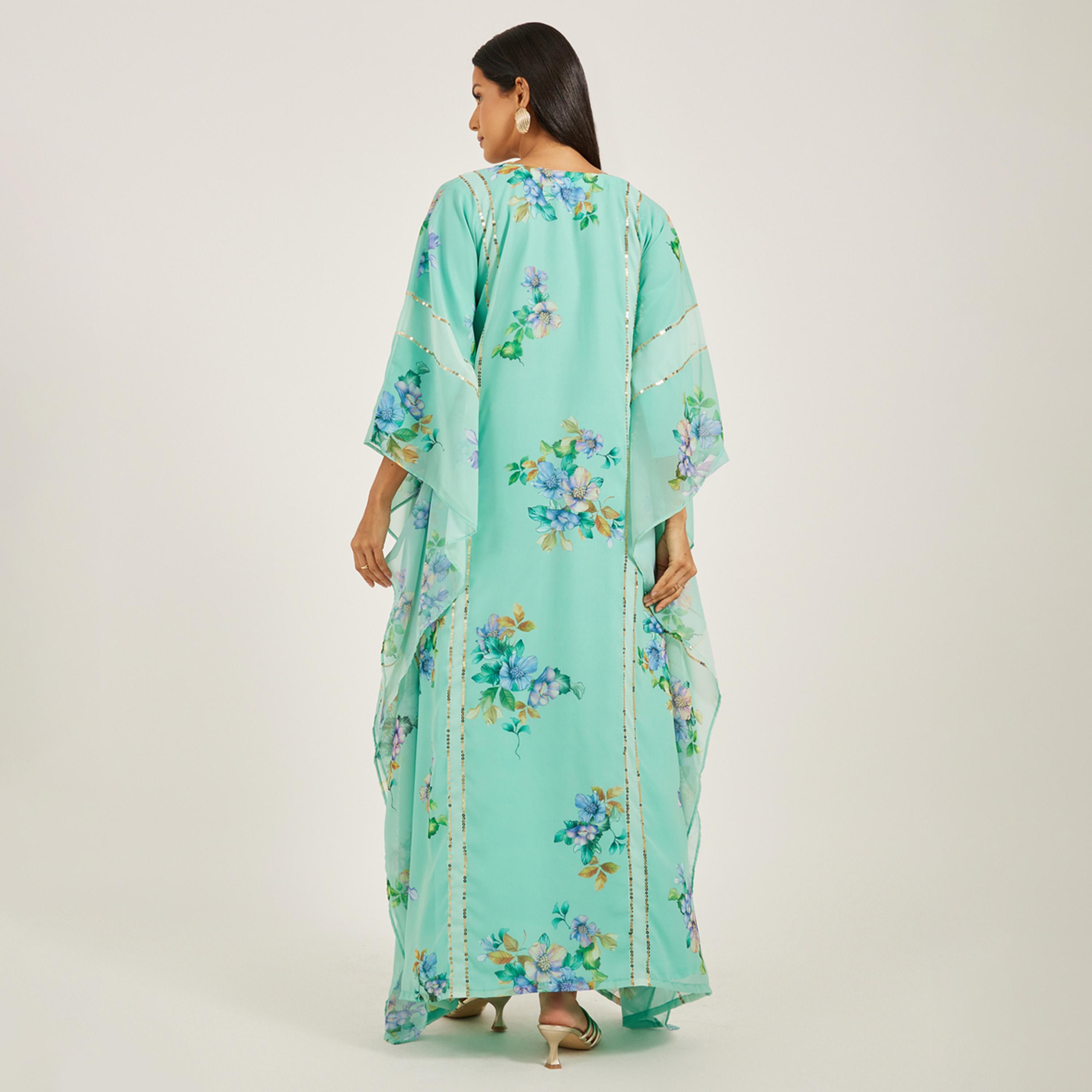 Maxim Creation X Styli PRINTED GEORGETTE FARASHA WITH THREADWORK AND STONES-women-arabicclothing-kaftan-image-5