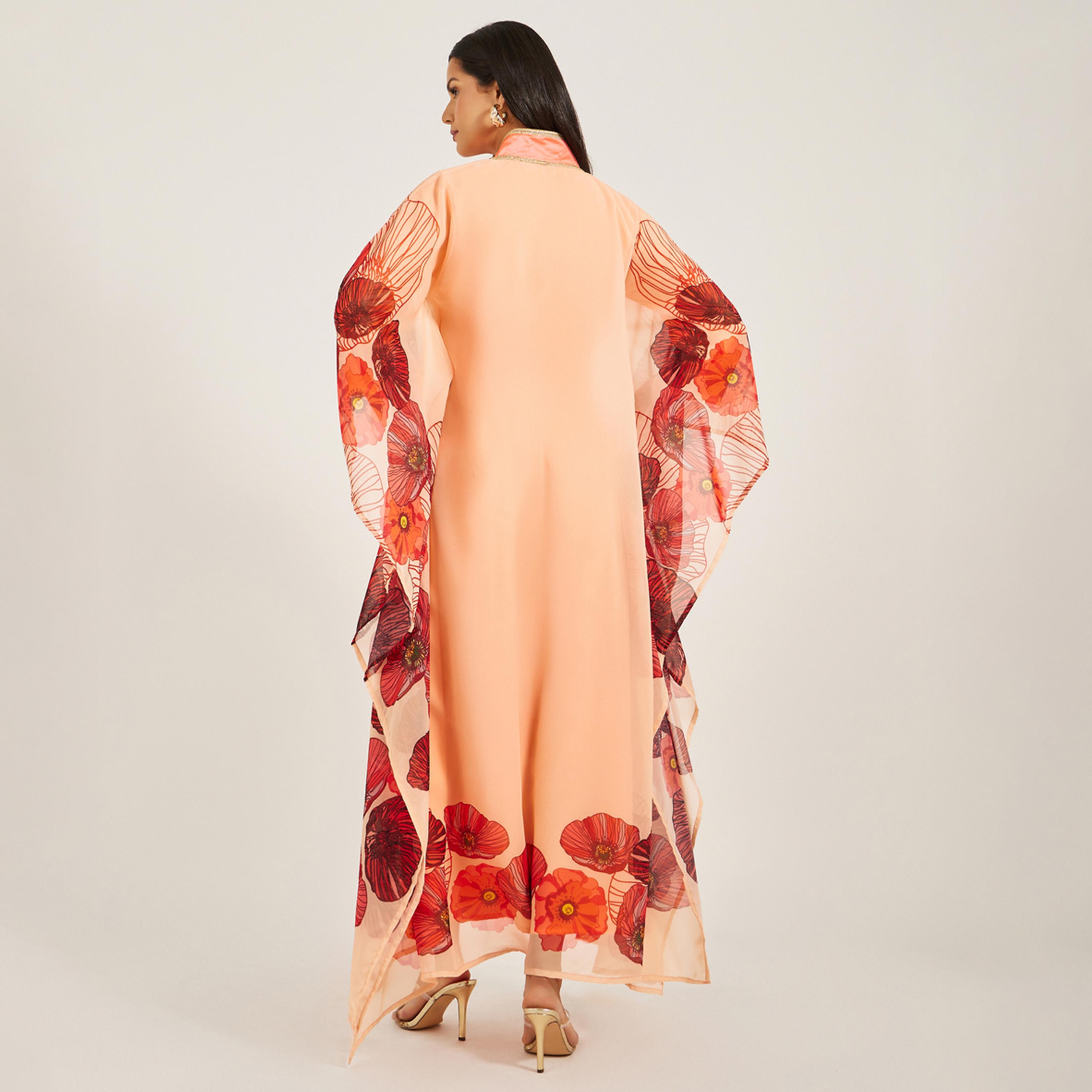 Maxim Creation X Styli PRINTED GEORGETTE FARASHA WITH HIGH COLLAR-women-arabicclothing-kaftan-image-5