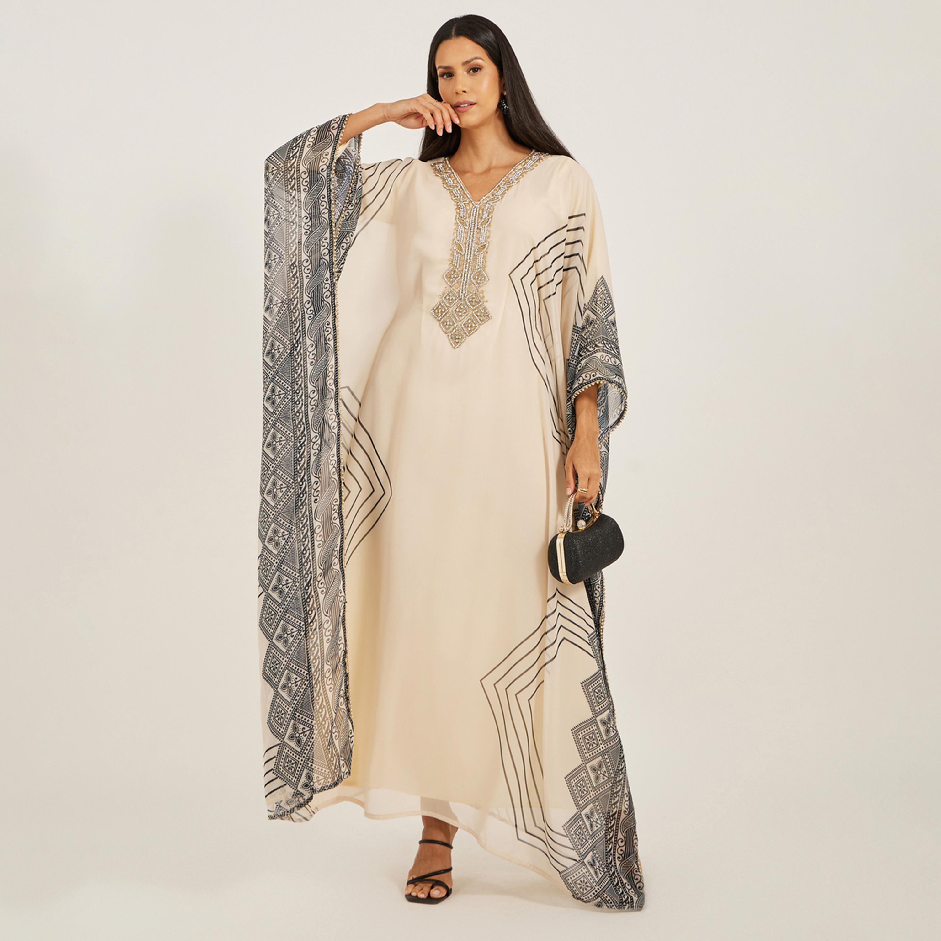 Maxim Creation X Styli PRINTED GEORGETTE KAFTAN WITH HANDWORK-women-arabicclothing-kaftan-image-1