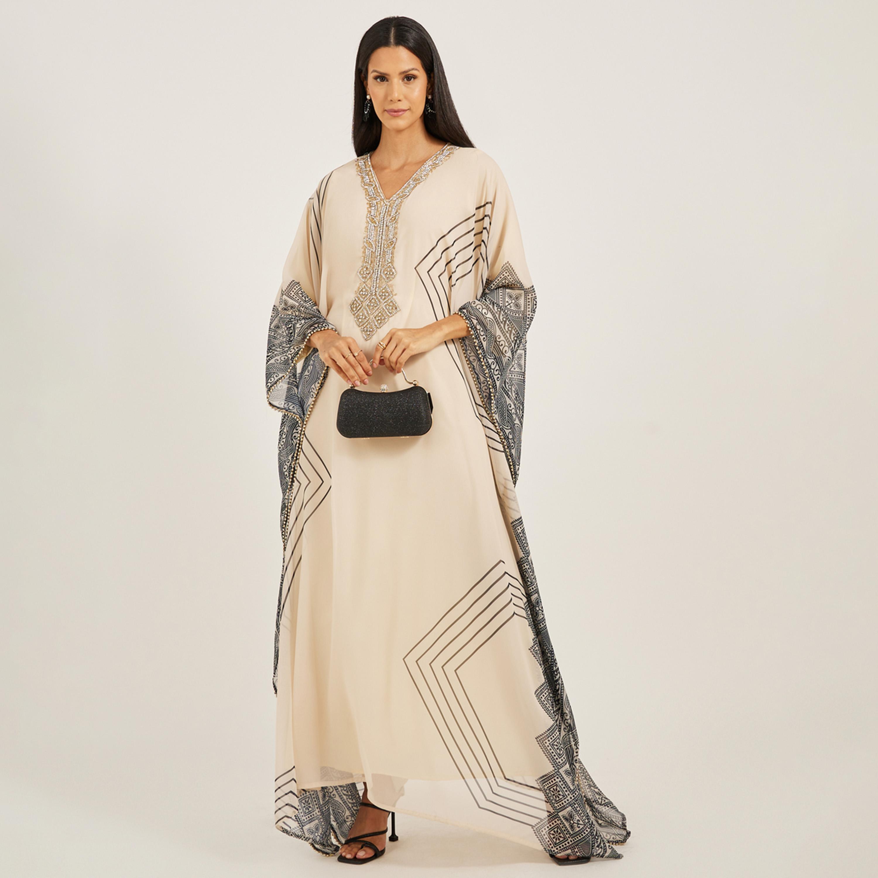 Maxim Creation X Styli PRINTED GEORGETTE KAFTAN WITH HANDWORK-women-arabicclothing-kaftan-image-2