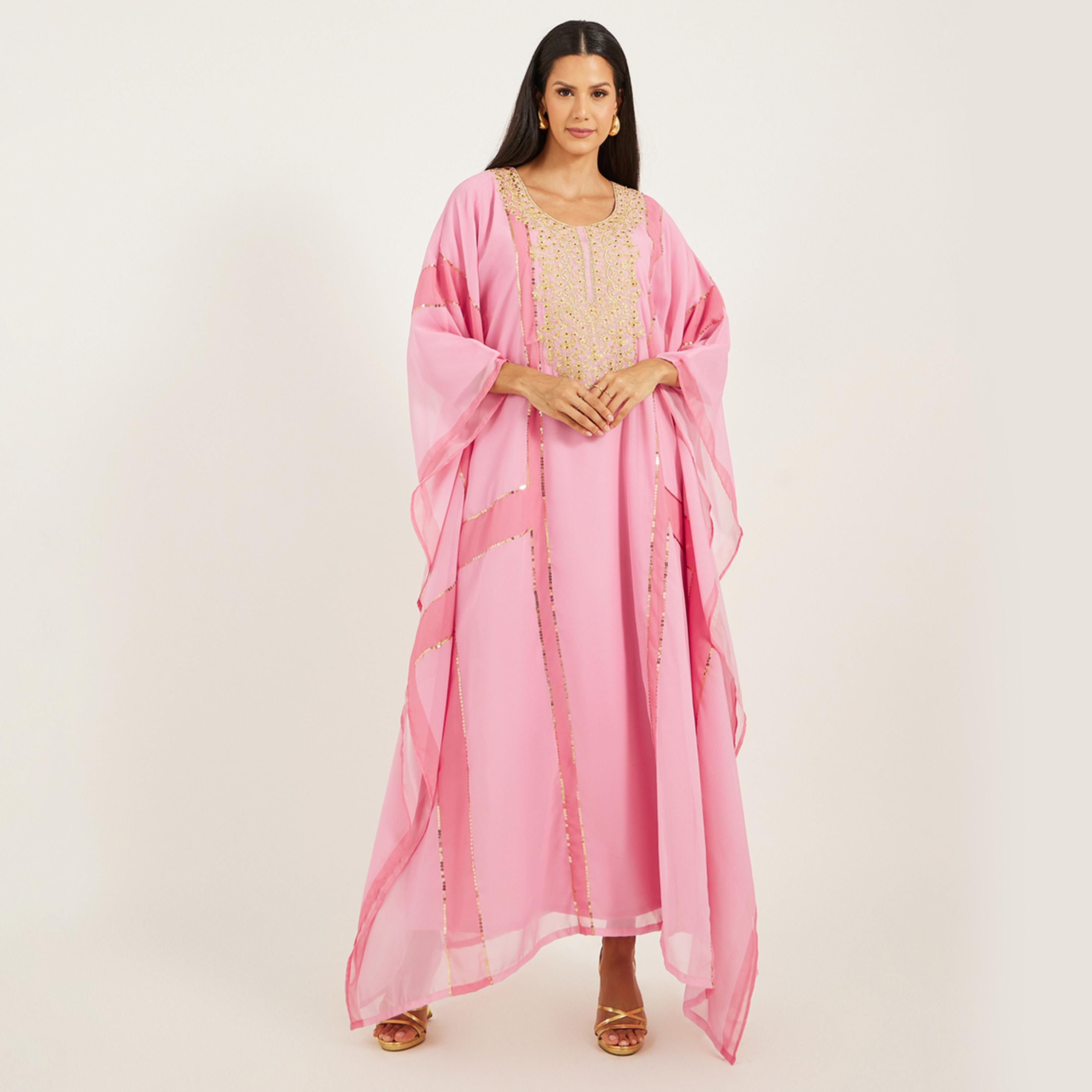 Maxim Creation X Styli PRINTED GEORGETTE KAFTAN WITH THREADWORK AND STONES-women-arabicclothing-kaftan-image-1