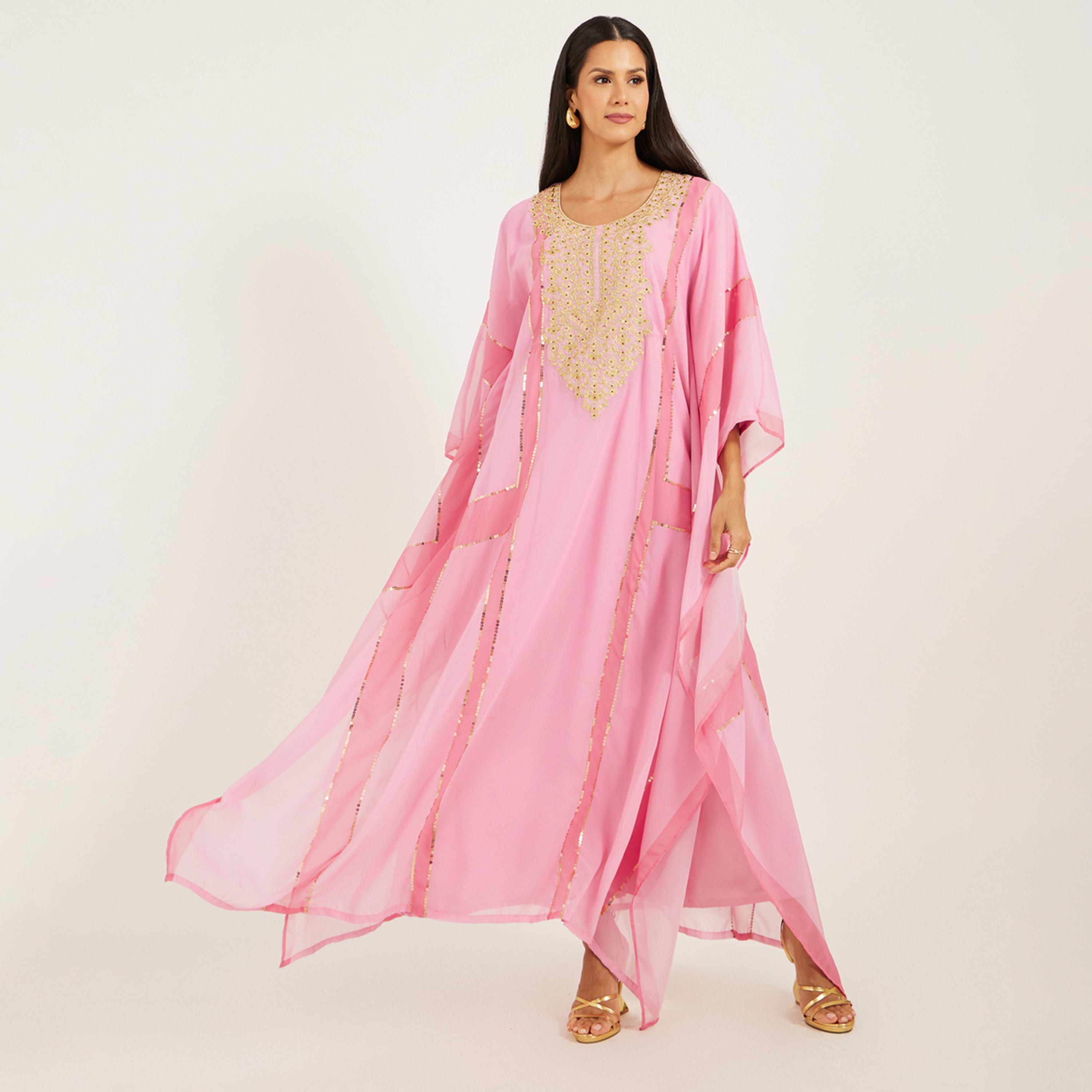 Maxim Creation X Styli PRINTED GEORGETTE KAFTAN WITH THREADWORK AND STONES-women-arabicclothing-kaftan-image-2