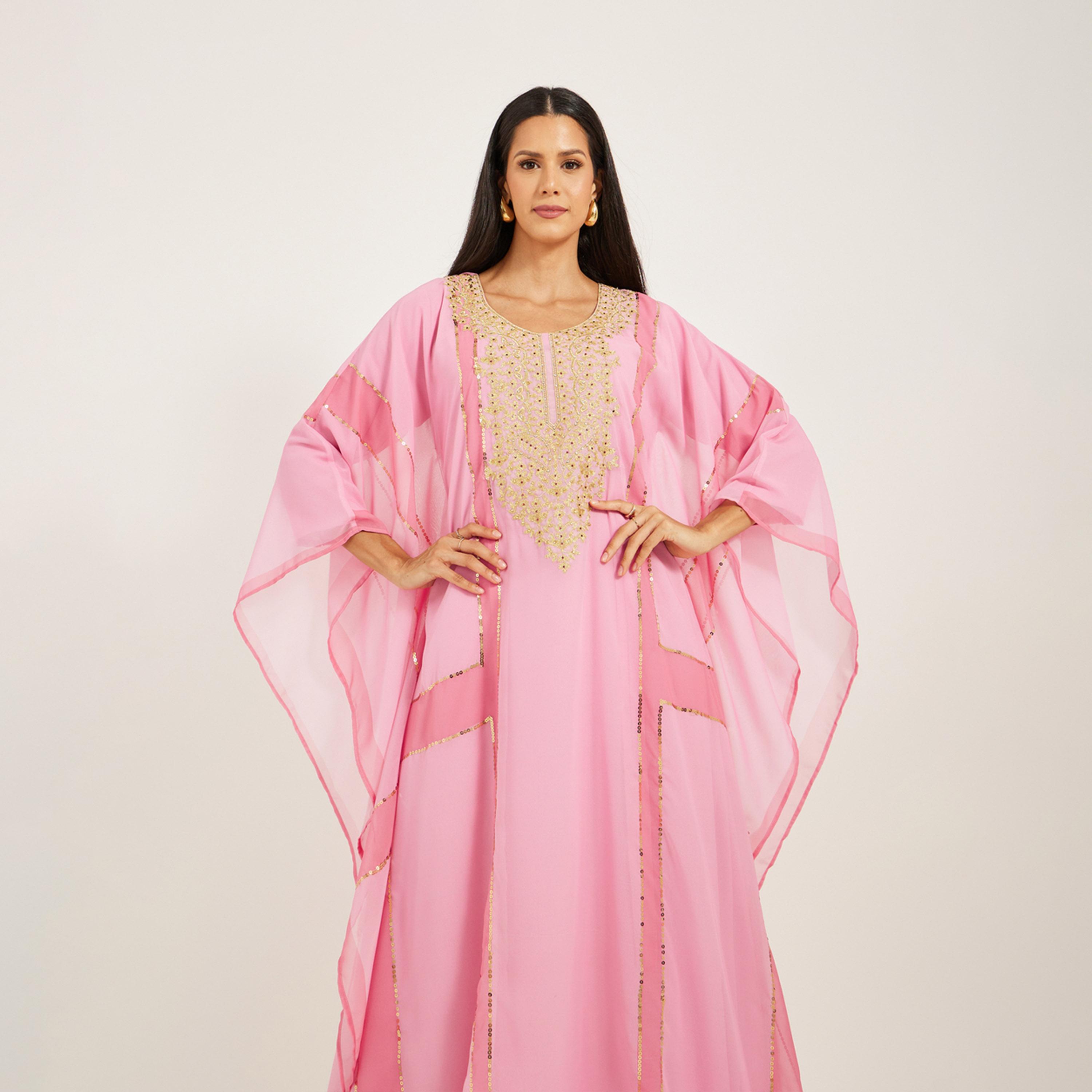 Maxim Creation X Styli PRINTED GEORGETTE KAFTAN WITH THREADWORK AND STONES-women-arabicclothing-kaftan-image-3