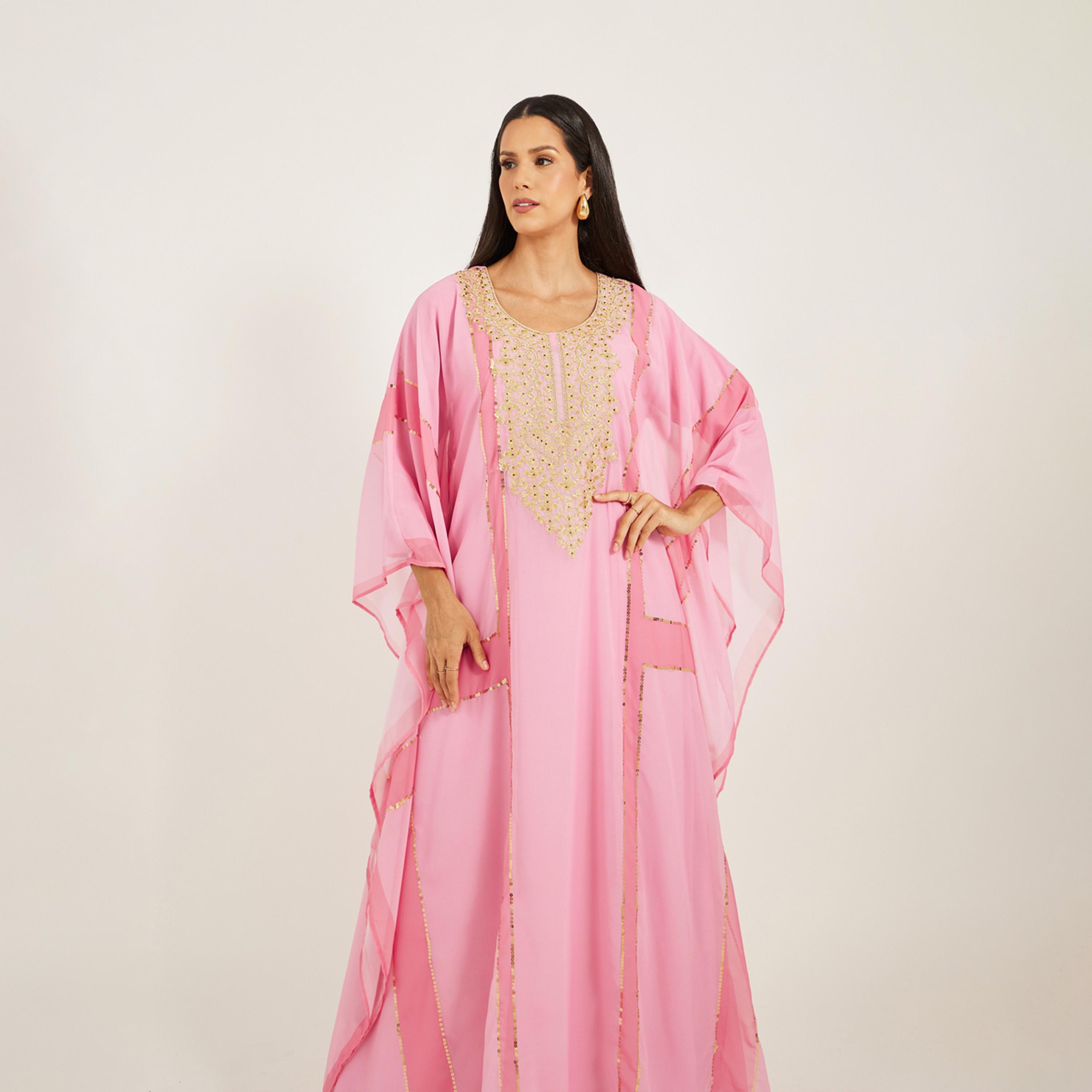 Maxim Creation X Styli PRINTED GEORGETTE KAFTAN WITH THREADWORK AND STONES-women-arabicclothing-kaftan-image-4