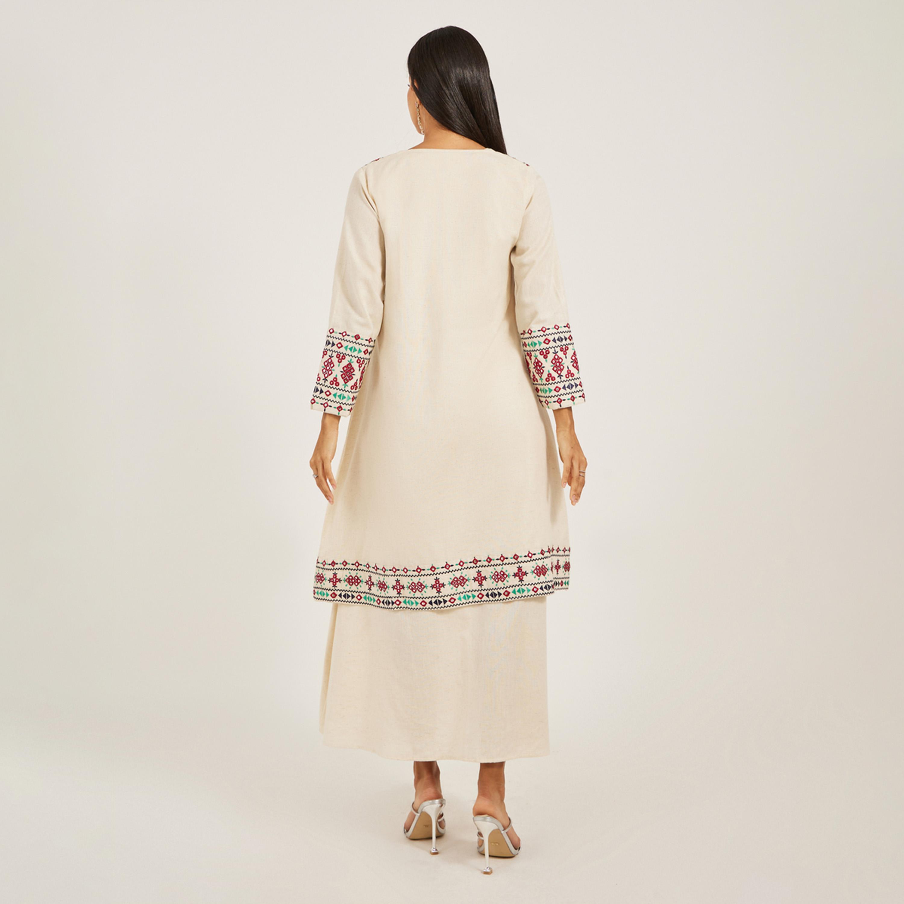 Maxim Creation X Styli Kaftan With Threadwork And Mirror-women-arabicclothing-kaftan-image-4