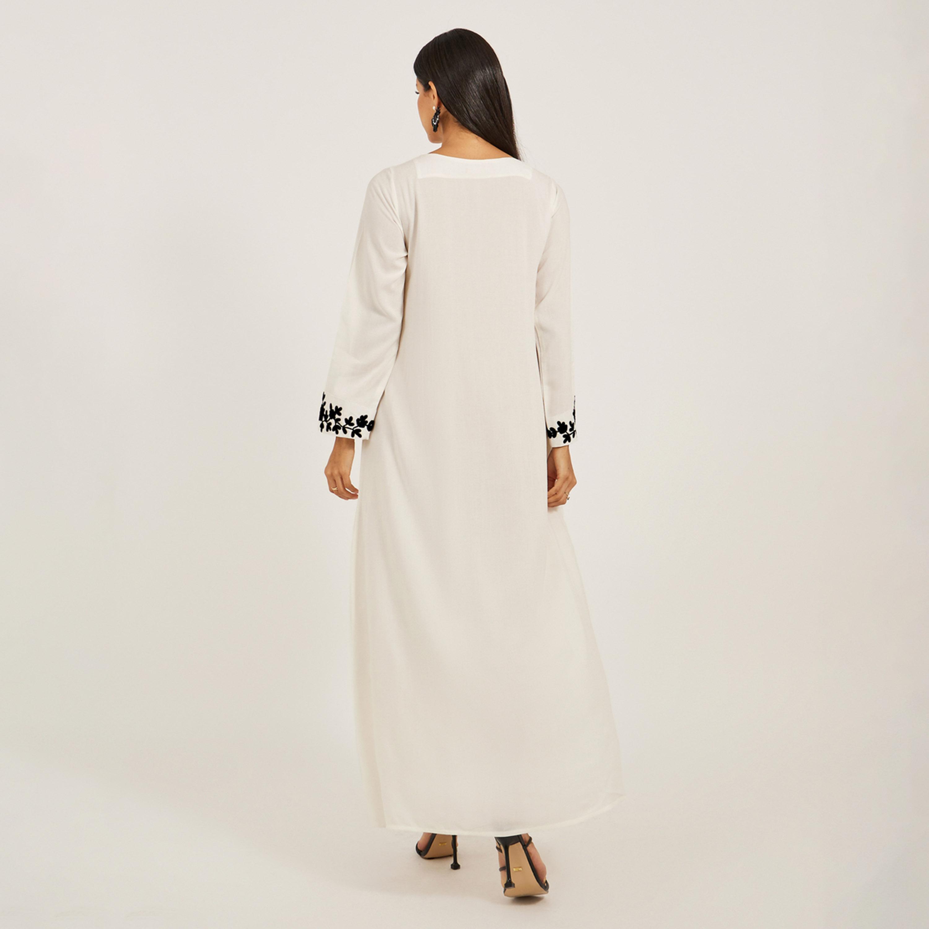 Maxim Creation X Styli White Rayon Kaftan With Doriwork-women-arabicclothing-kaftan-image-5