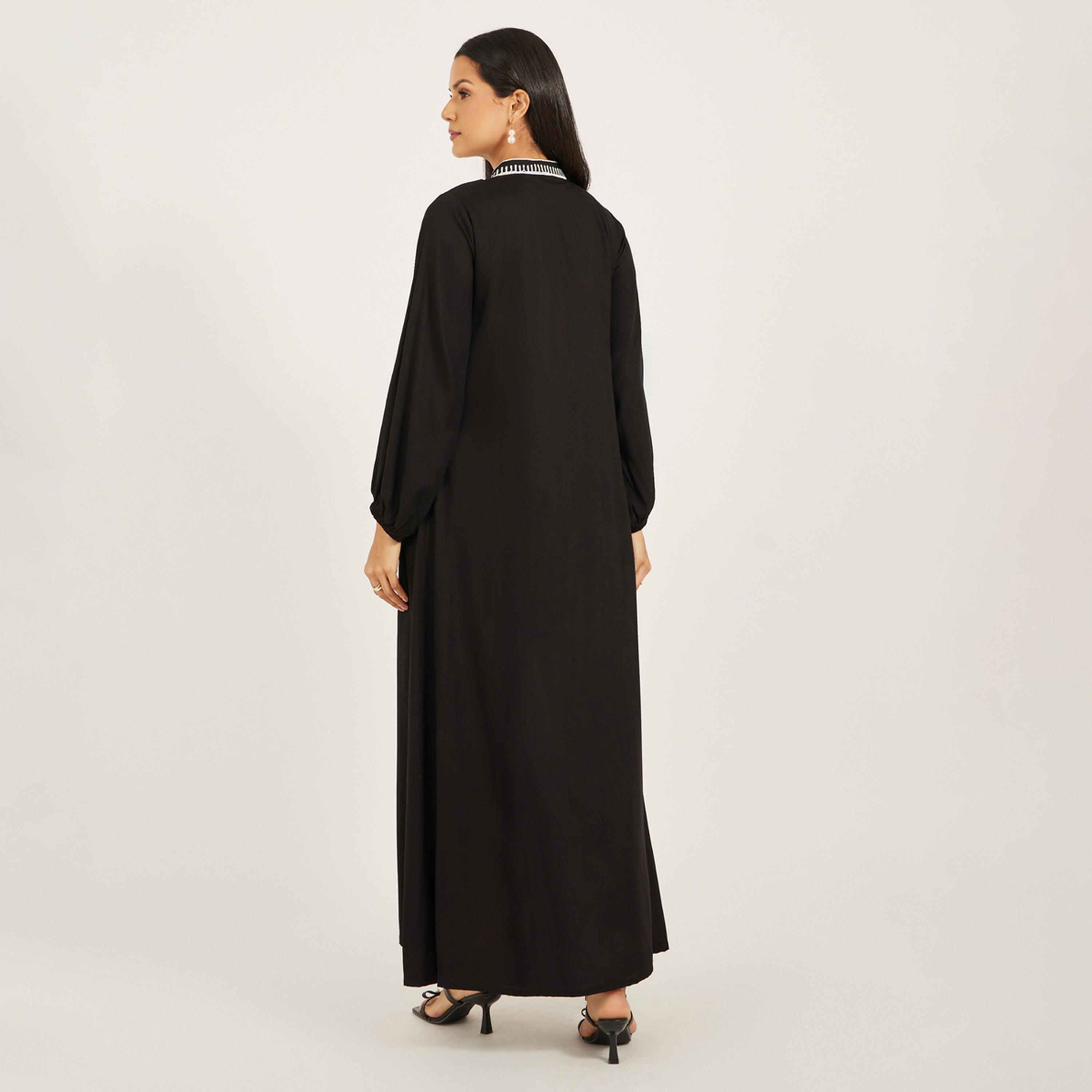 ماكسيم كريشن × ستايلي-  قفطان من الرايون مع تطريزات وشرابات-women-arabicclothing-kaftan-image-5