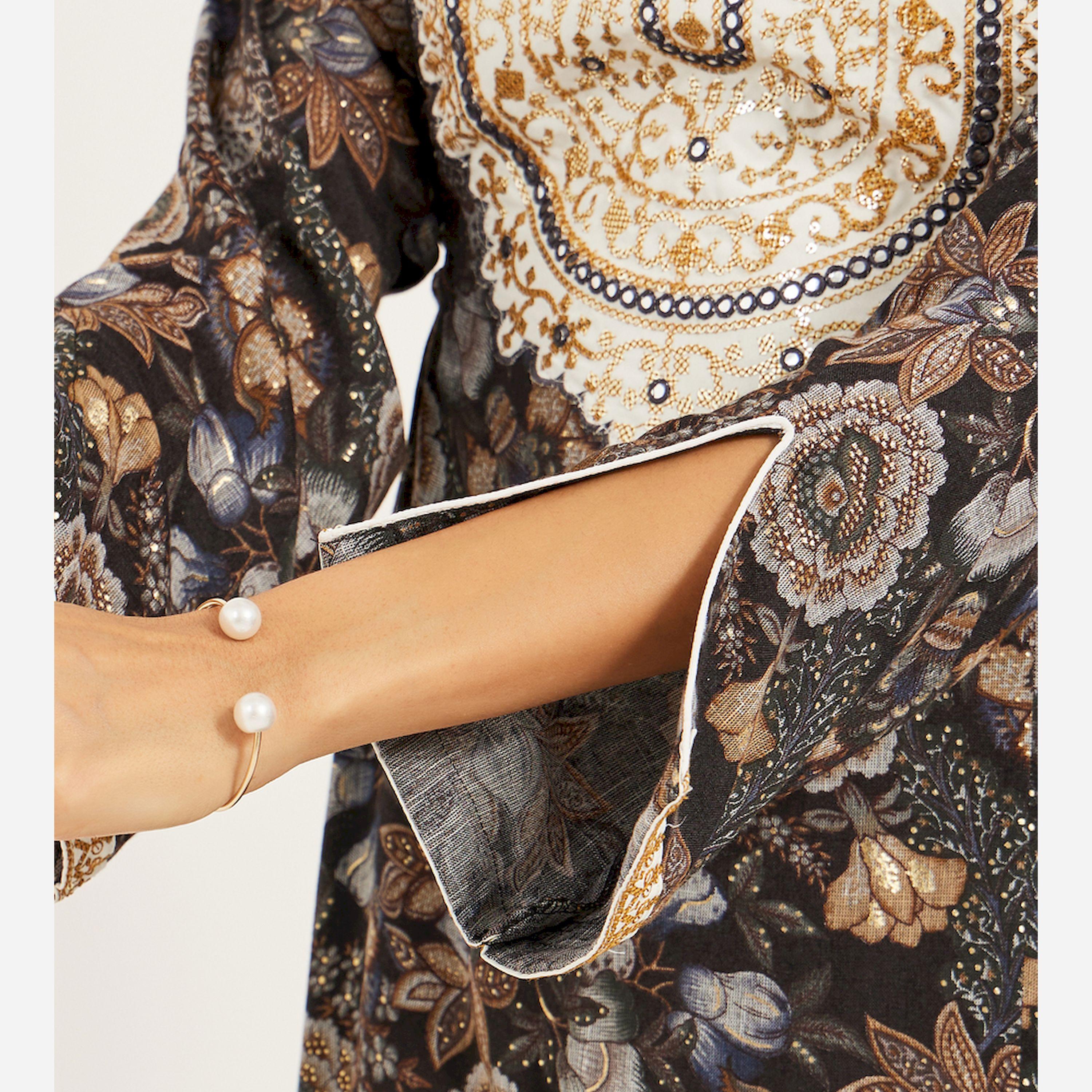 Maxim Creation X Styli Printed Rayon Kaftan With Threadwork And Stones-women-arabicclothing-kaftan-image-4