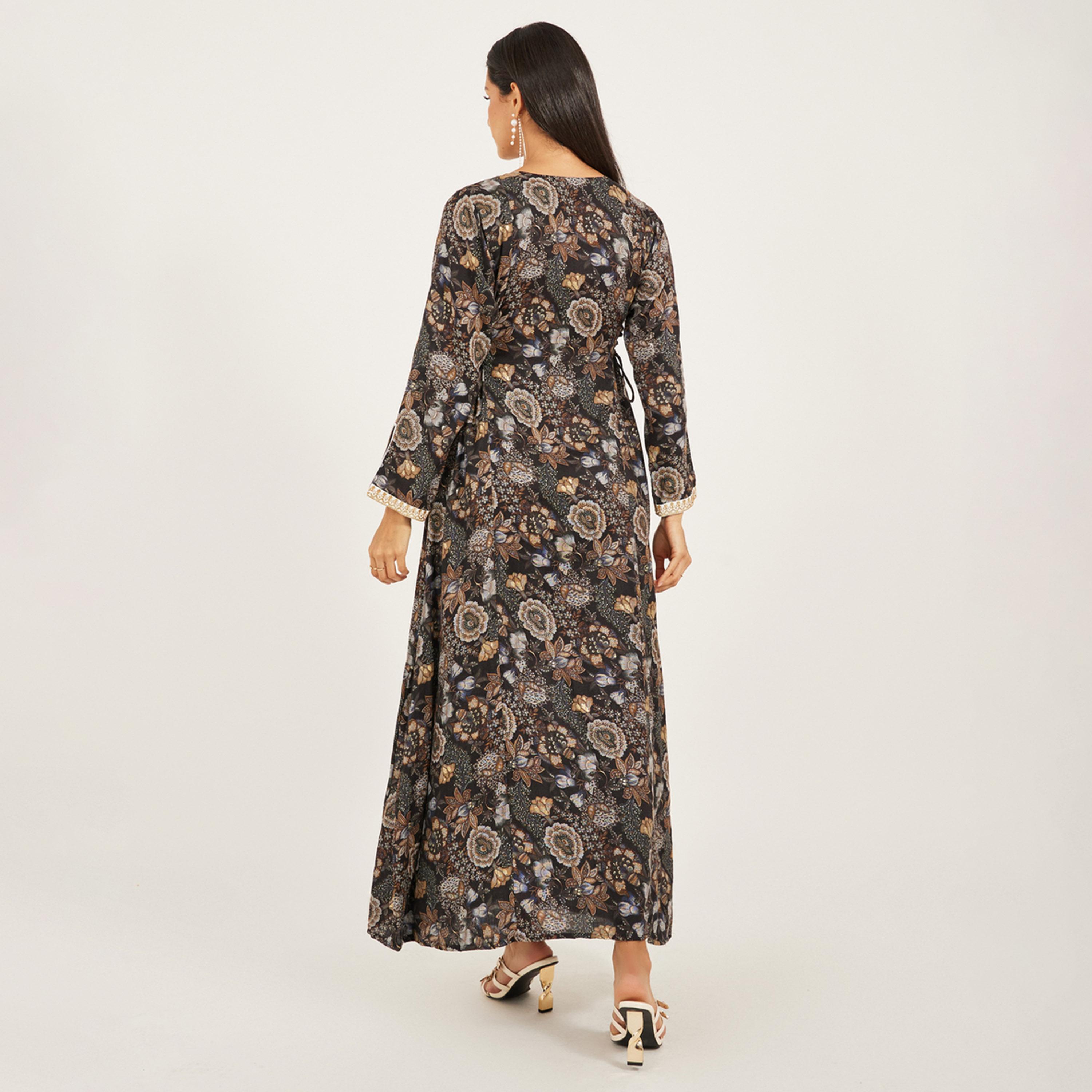 Maxim Creation X Styli Printed Rayon Kaftan With Threadwork And Stones-women-arabicclothing-kaftan-image-5