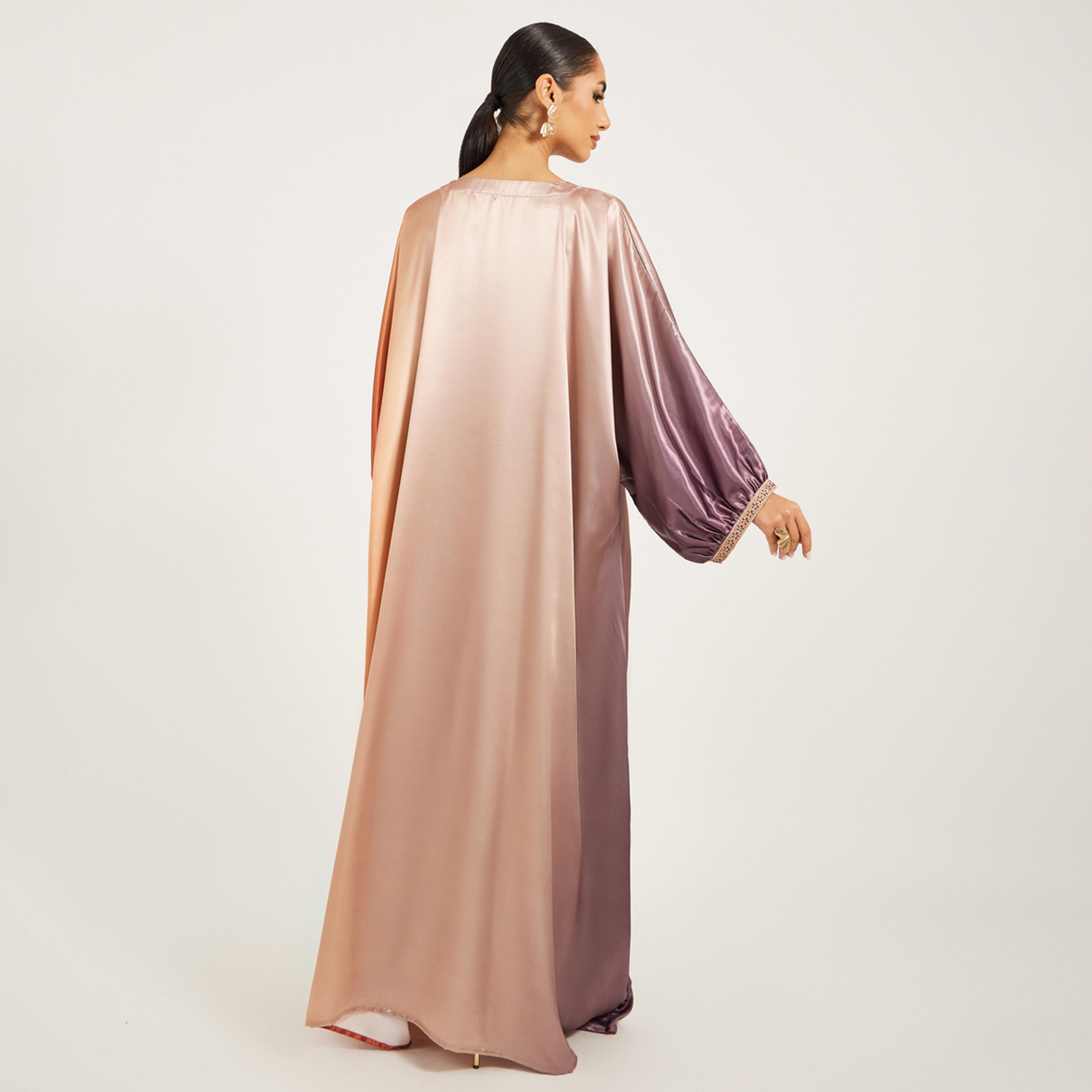 Maxim Creation X Styli Embroidered Detail Ombre Jalabiya-women-arabicclothing-kaftan-image-5