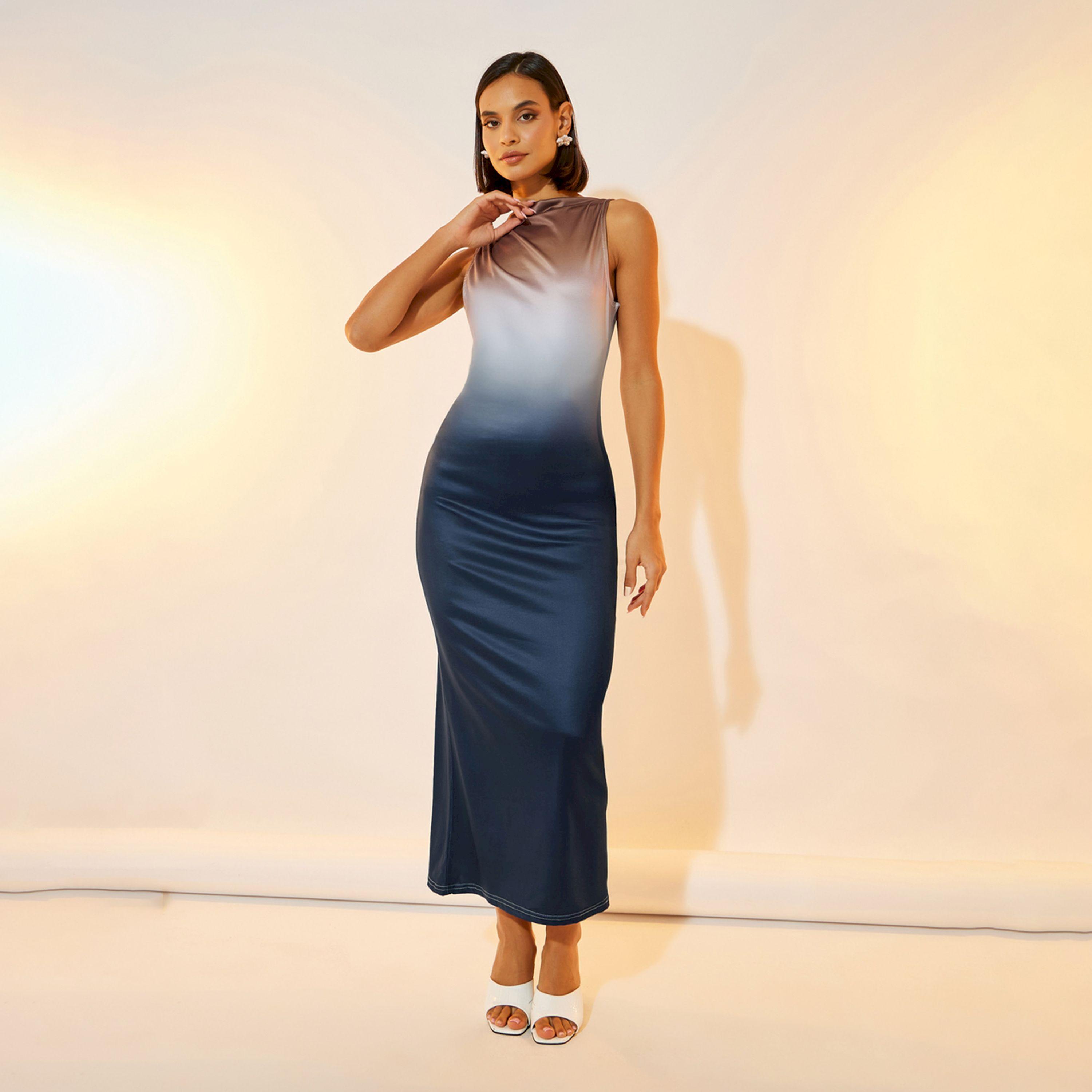 Take Two Ombre Print Sleeveless Bodycon Midi Dress-women-clothing-dresses-image-1