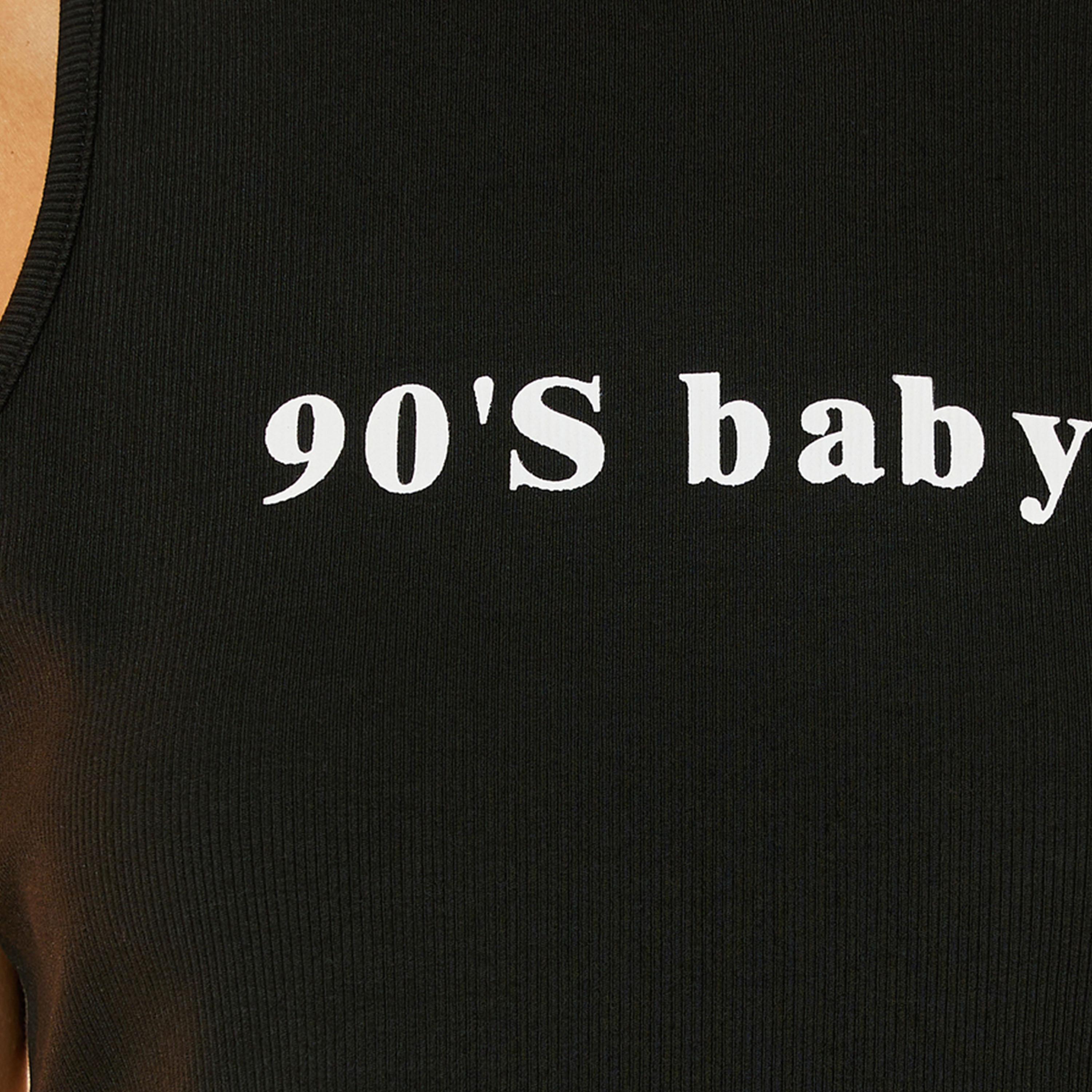 Take Two 90s Baby Slogan Crop Tank and Ombre Print Skirt Co-Ords-women-clothing-coordsets-image-3