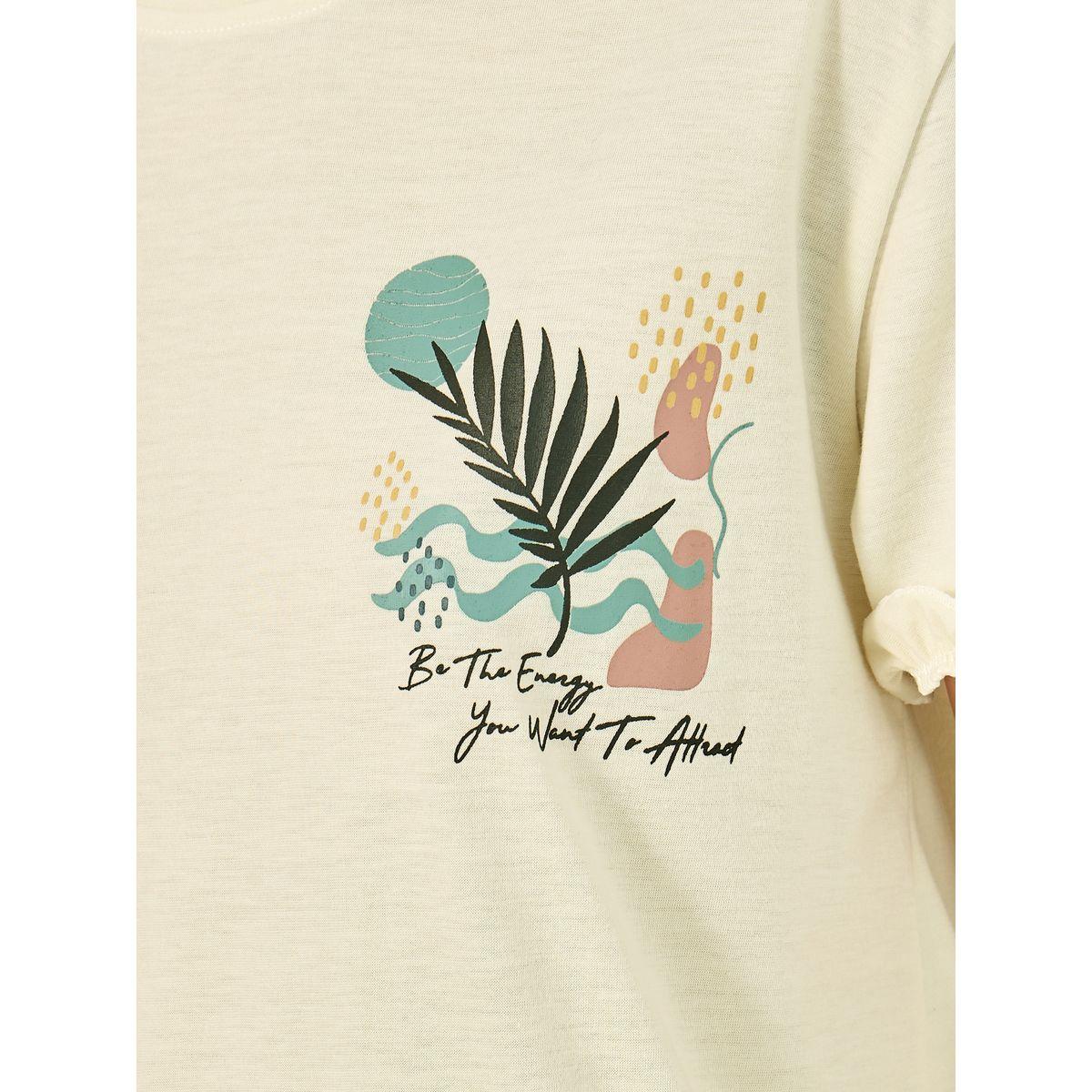 Leaf Print Ruffled Sleeve Hem T-Shirt and Cuffed Pyjama Set-women-clothing-nightwear-pyjamas-longsets-image-4