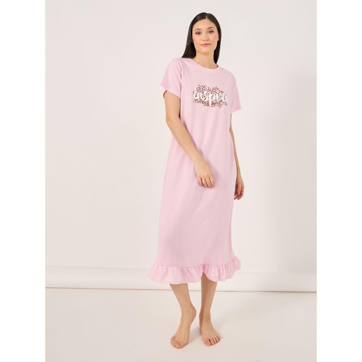 Styli Inspire Print Ruffle Hem Sleep T-Shirt Dress-women-clothing-nightwear-nighties-image-1